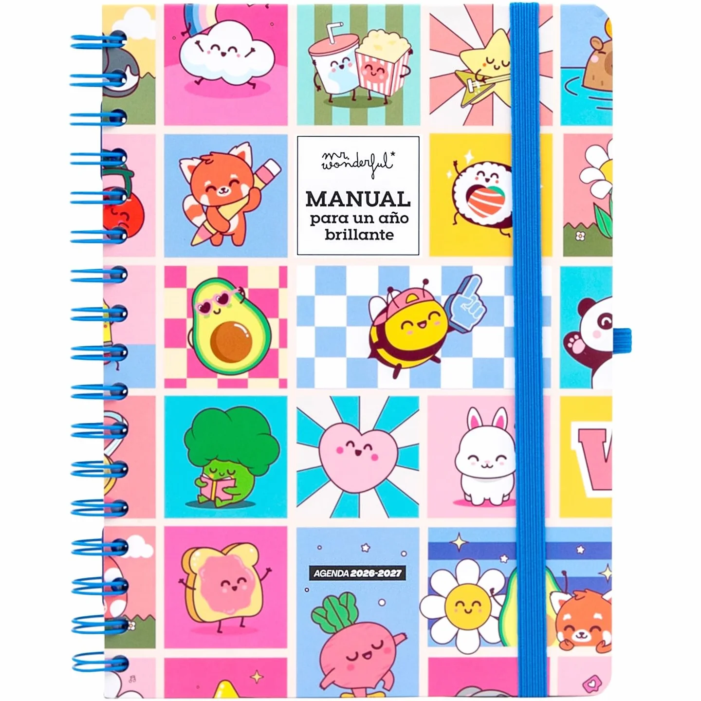 Mr. Wonderful Agenda escolar 2026-2027 Semanal con Pegatinas y Extras – Planificador Semanal Completo Septiembre 2026 a Agosto 2027
