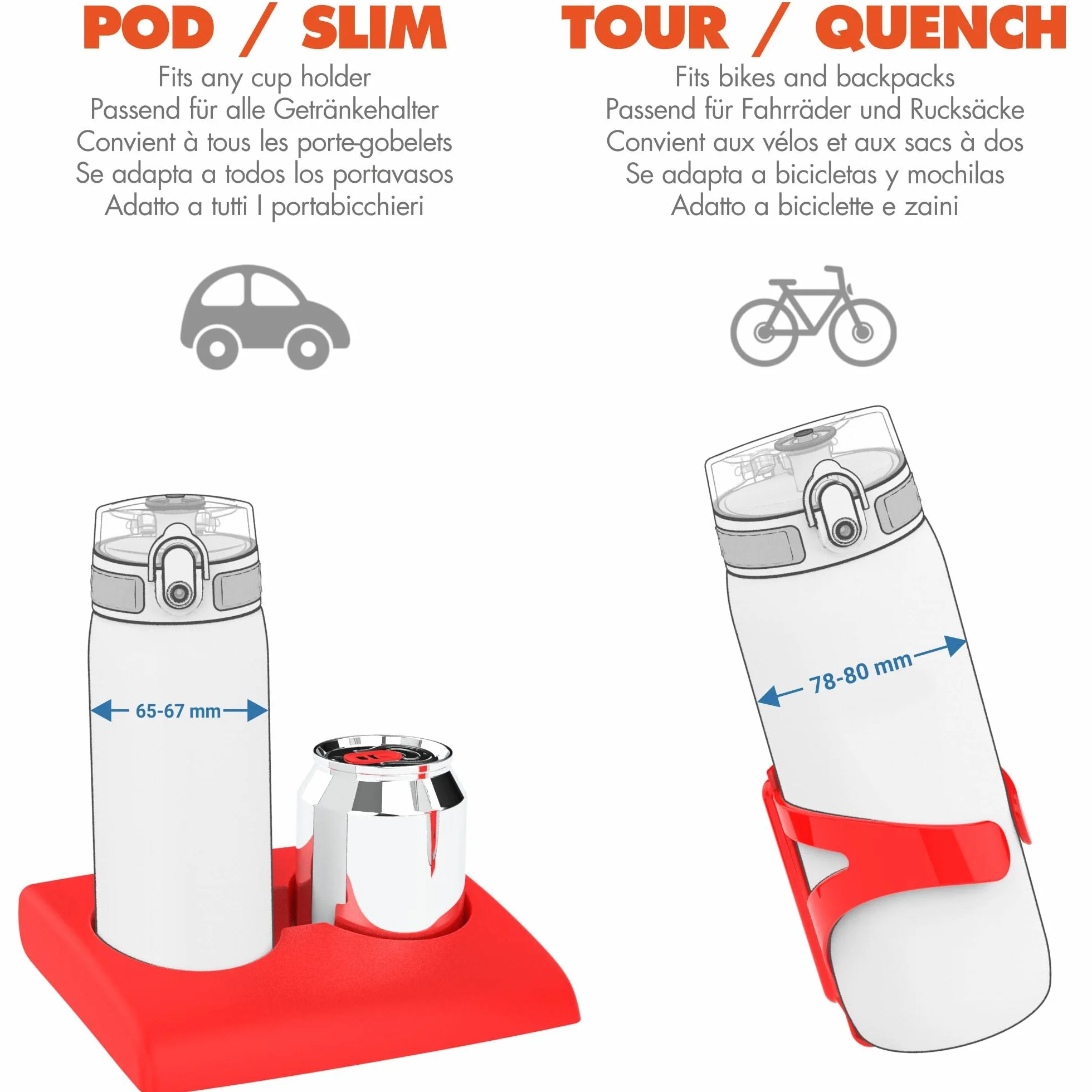 ion8 Botellas de Agua, a Prueba de Fugas, Fácil de Abrir, Cierre Seguro, Apta para Lavavajillas, Libre de BPA, Tapa Higiénica Abatible, Asa de Transporte, Fácil Limpieza