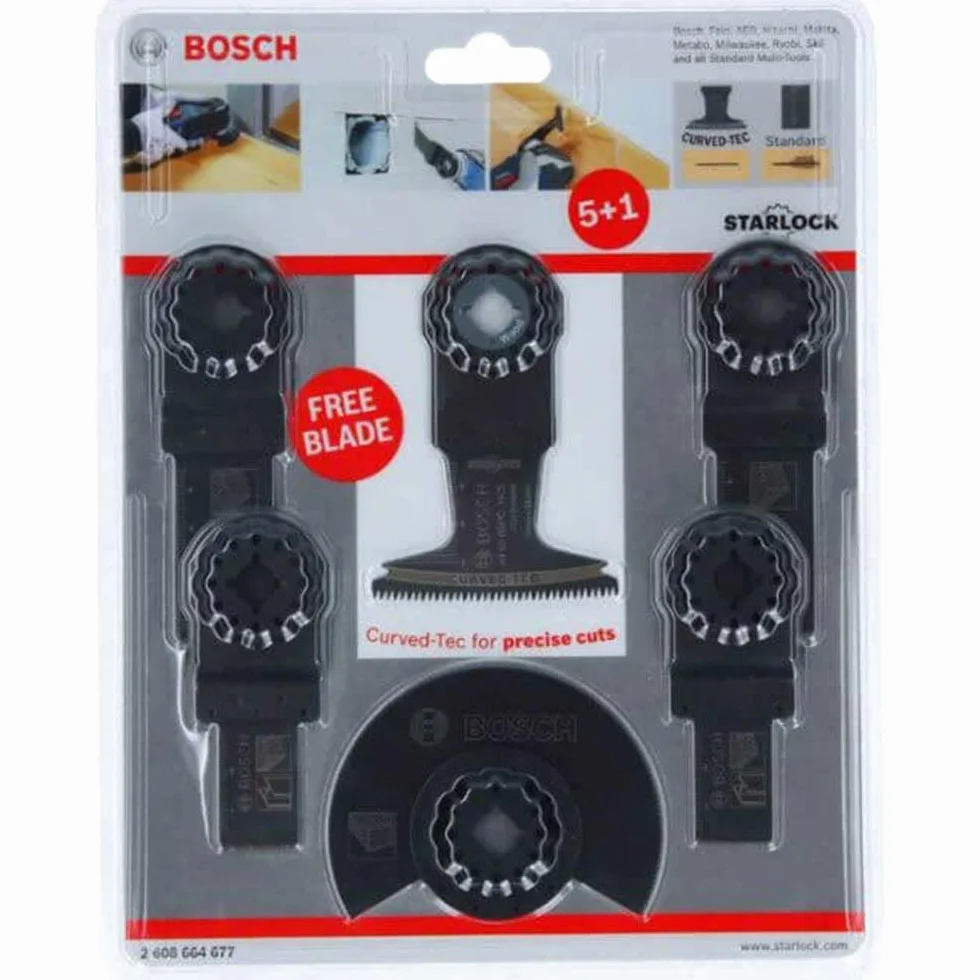 Bosch Professional Bosch Starlock - Juego de 6 cuchillas oscilantes para cortar madera y metal