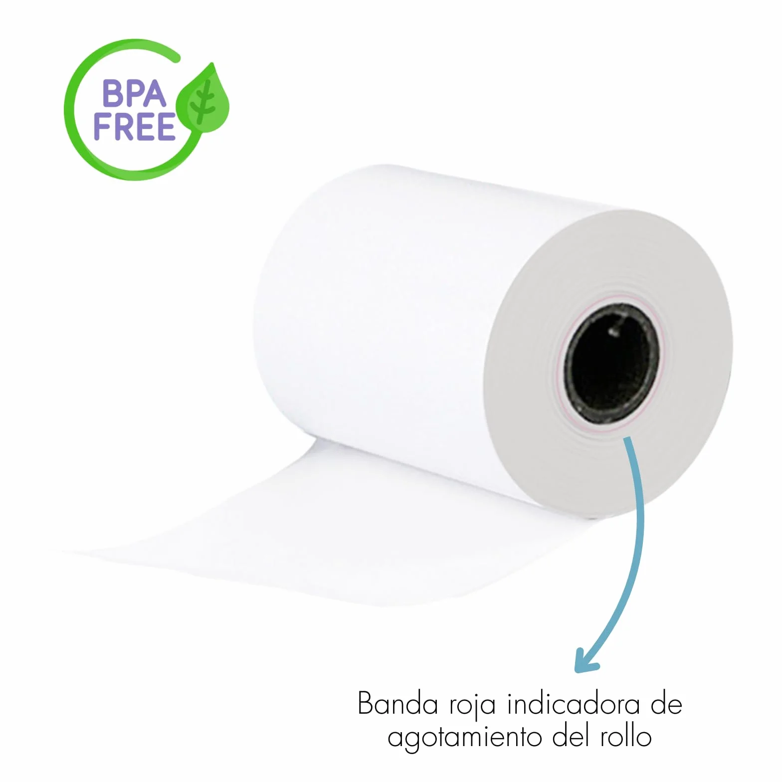 Dohe - Rollos Papel Térmico 57x35 mm (10 uds.) - Núcleo ⌀12 mm, Largo 7,5 m, Tickets para Datáfonos, TPV, Cajas Registradoras, Impresoras POS y EPOS, Grosor 60 gr/m², Sin BPA