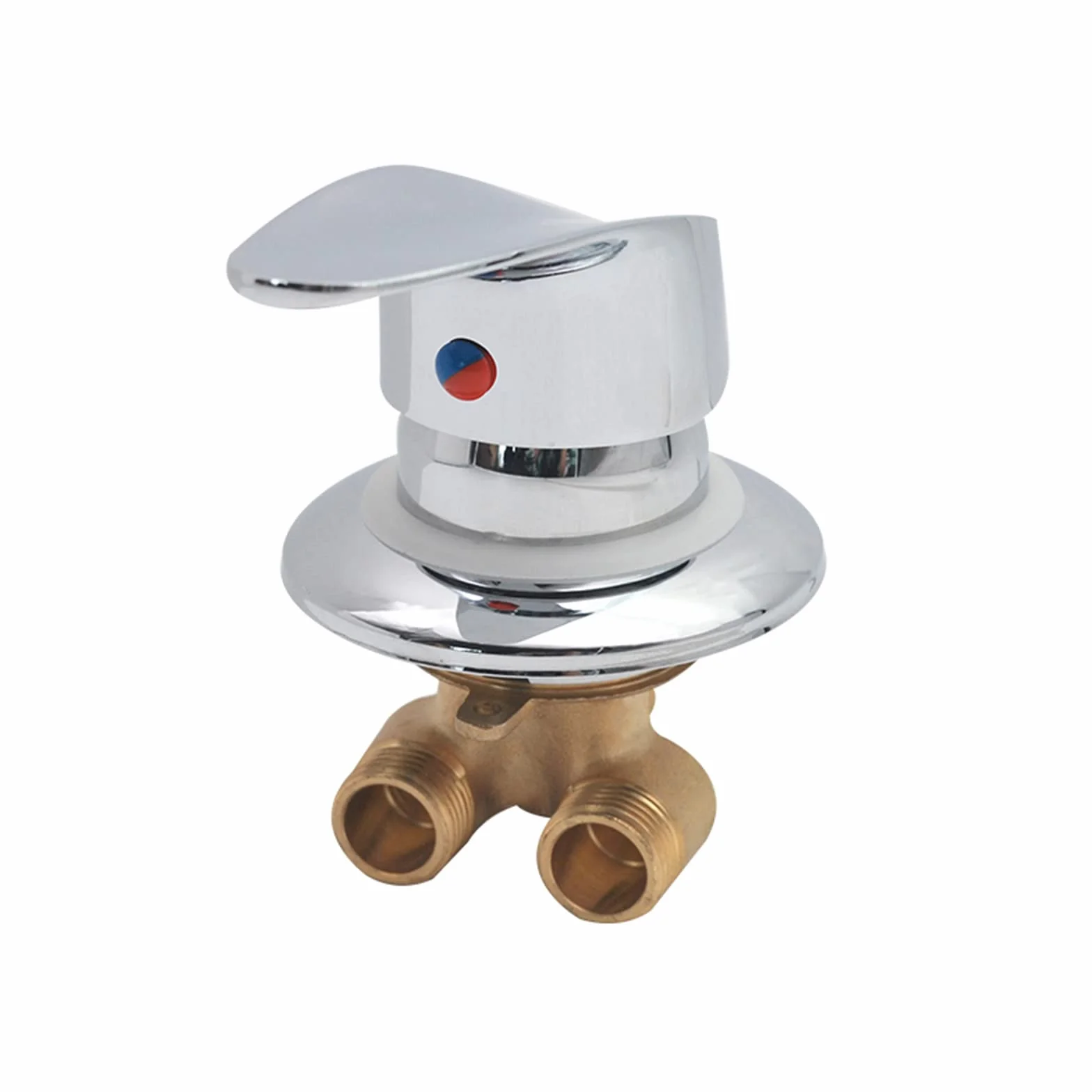 1 Vía Salida Engranaje Rosca Tornillo/Intubación Grifos Ducha Latón Frío y Caliente Desviador Mezclador para Vapor Cabina Baño, Conector G1/2 Válvula Mezcladora Agua, Cartucho Cerámica (Temperatura)