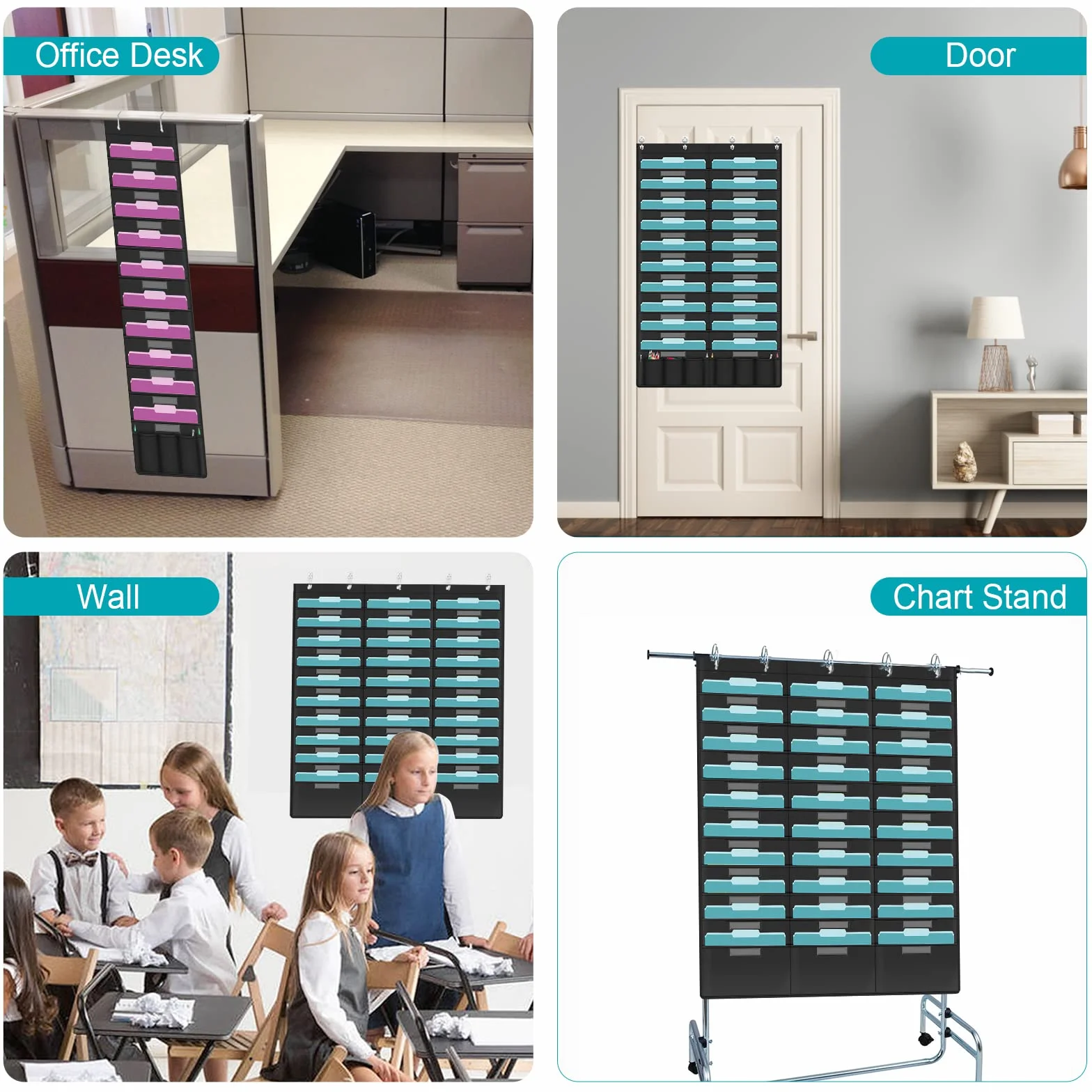 KIKIGOAL Organizador de Archivos de Pared 30 Bolsillos Colgantes Heavy Duty Tabla de Almacenamiento