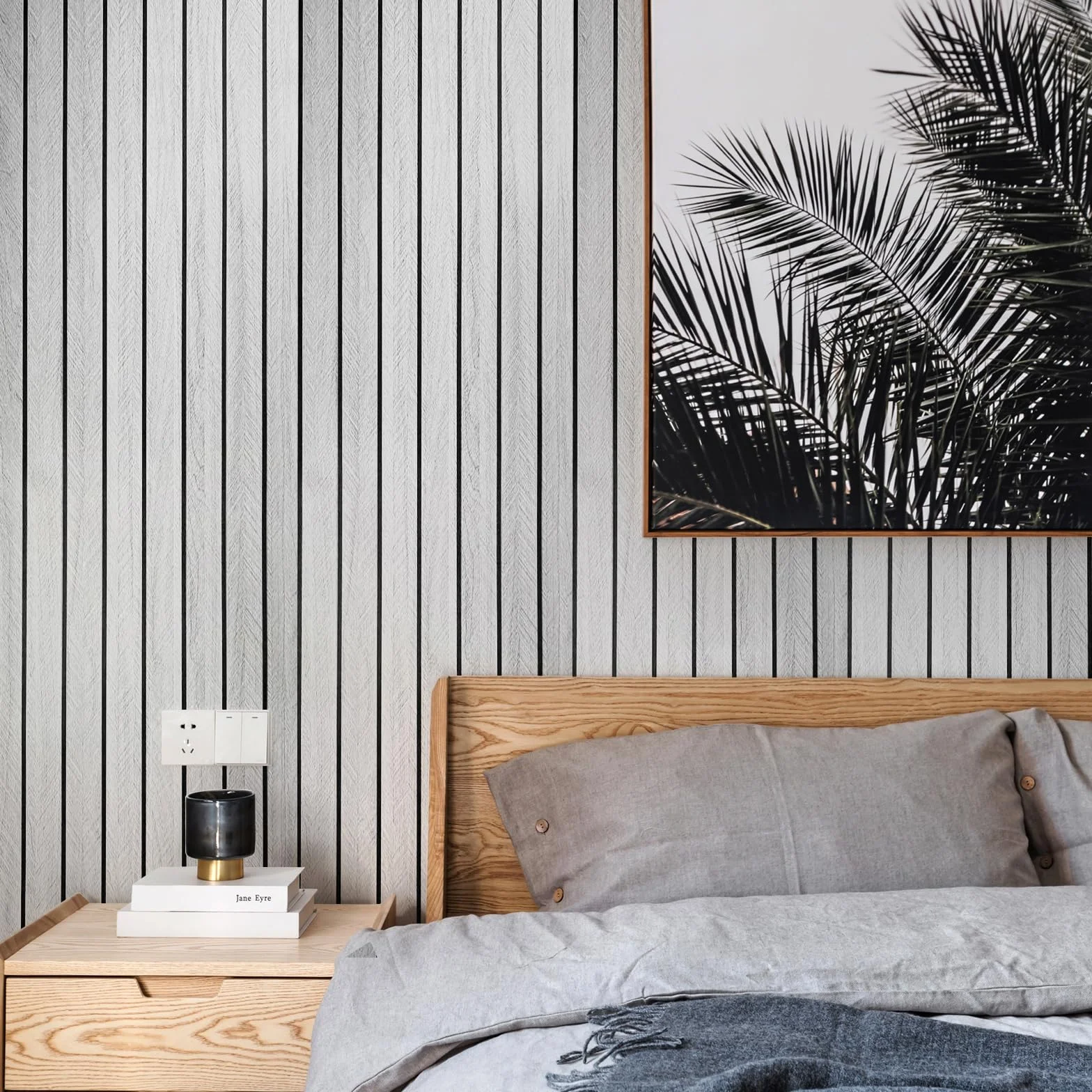 Paneles acústicos autoadhesivos de madera, 300 x 40 cm, paneles de pared con aspecto de madera, decoración de pared, paneles de láminas 3D, placa de insonorización de chapa de madera, paneles de techo