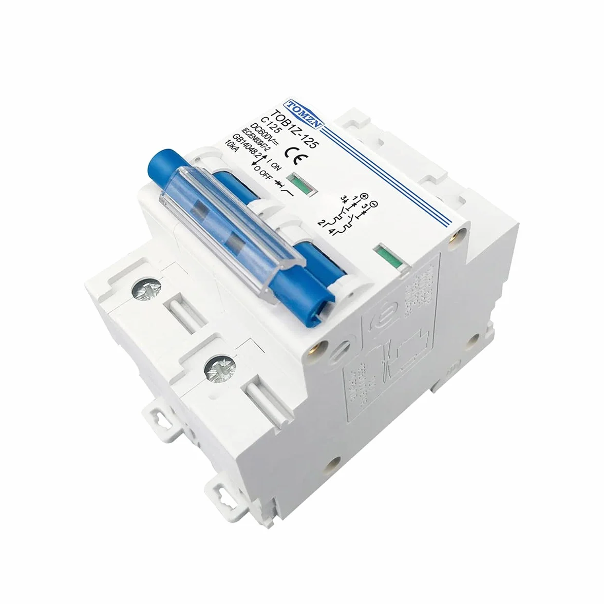 Disyuntor 2P 80A 100A 125A DC MCB 600V Cortacircuitos 554 (Rated Current : 100A)