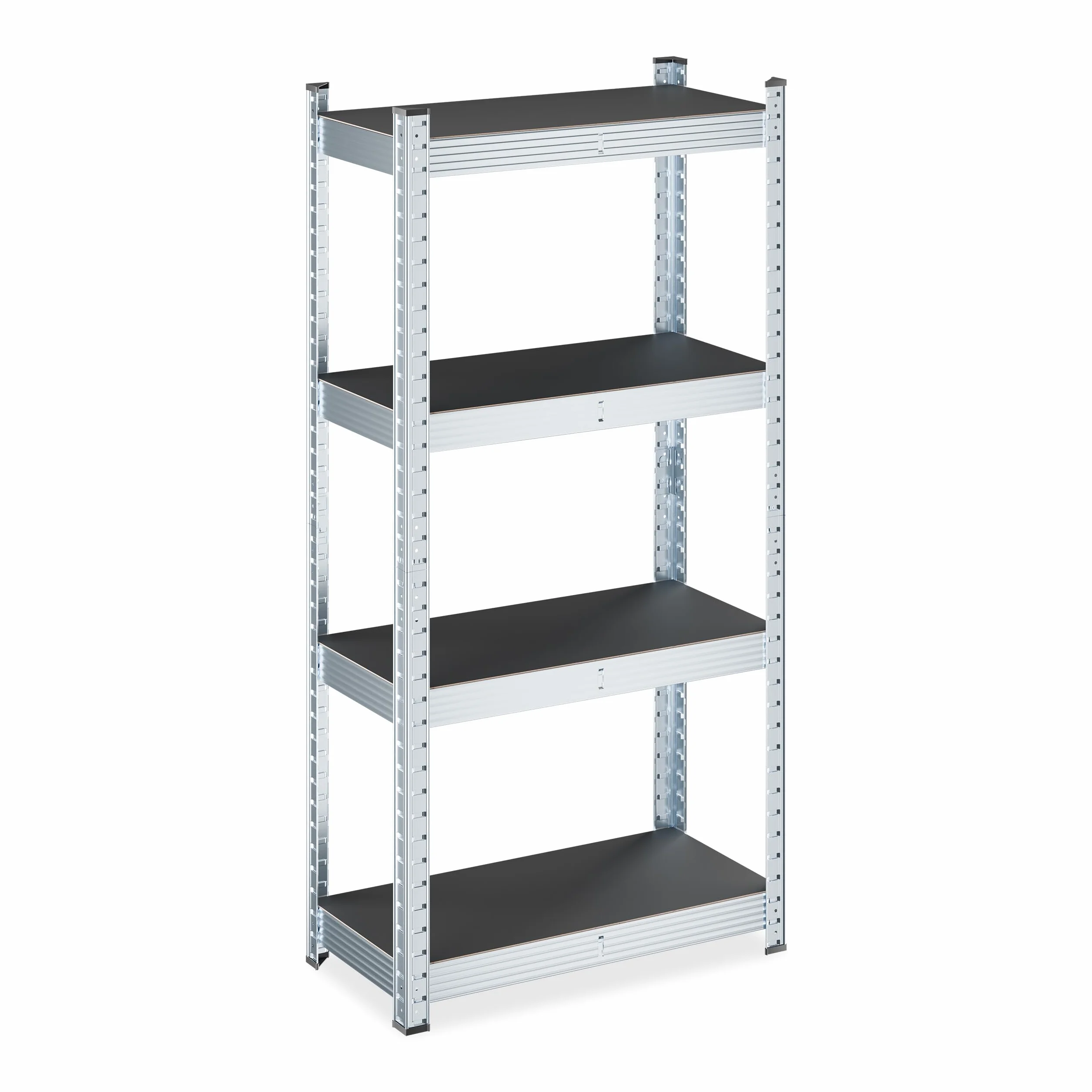 Relaxdays Estantería Almacenaje Metálica, 120x60x30 cm, para 700 kg, Acero Galvanizado, Taller, Garaje, Negro/Plateado