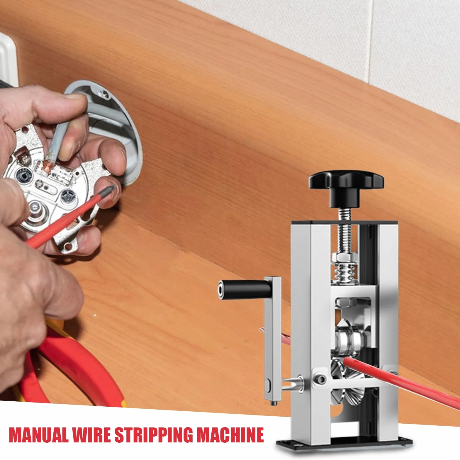 Pelacables automático, pelador de cables manual/eléctrico, pelador de | cables de 1 a 25 mm con manivela de mano o taladro para hombres, mujeres y profesionales