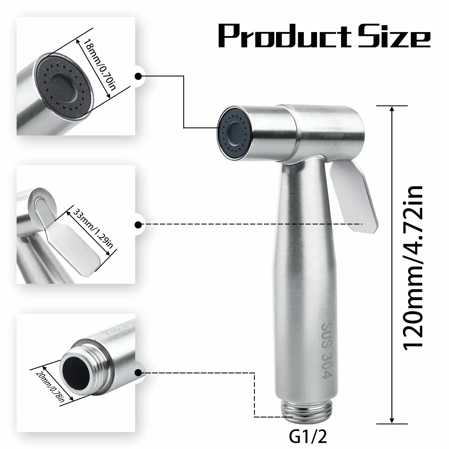 AIVORO Grifo para WC de Mano, Bidet Higienico para Inodoro