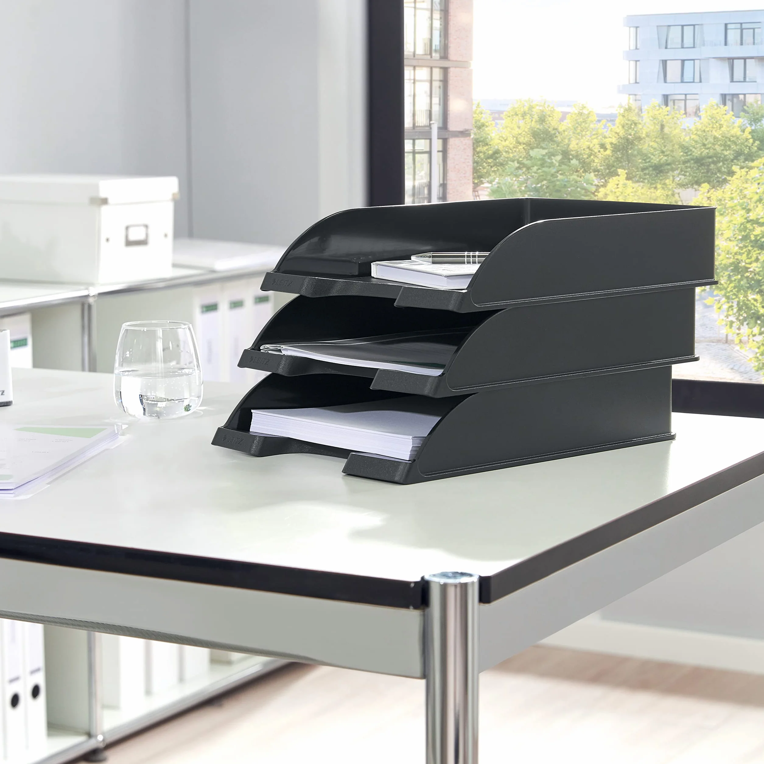 Leitz 5 bandejas de correo apilables gris