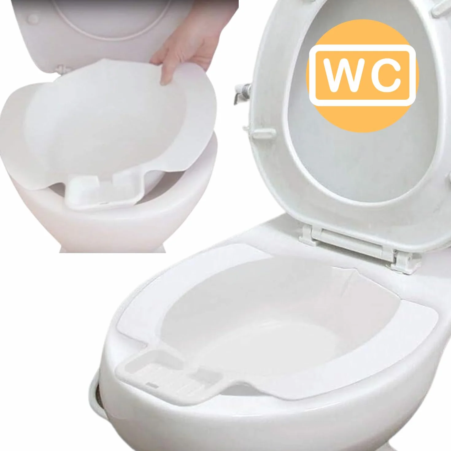 OrtoPrime Bidet Portátil Wc | Bidé Sanitario Acoplable al Inodoro | Medidas Universales: 40 x 37 x 11 Centímetros | Peso soportado 120 Kilogramos