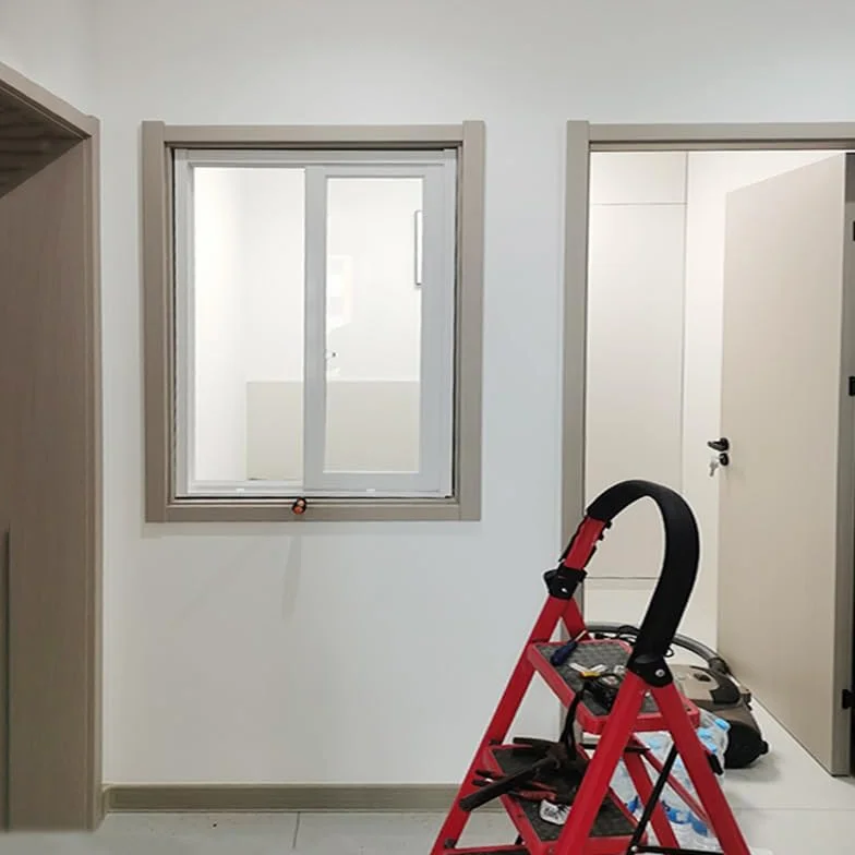 Reemplazo Ventana Vidrio, Entrada Ventilación con Panel Ventana Transparente con Marco Aleación Aluminio, Ventana Deslizante Horizontal Exterior para Mejoras Hogar(Blanco,60x60CM)