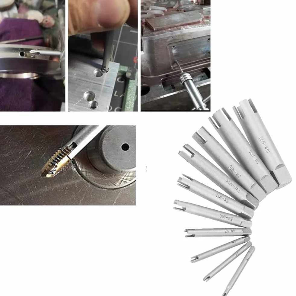 Tyenaza Extractor de Machos Rotos, Extractor de Tornillos Dañados, 10 Piezas Juego de Extractor de Machos de Rosca Pelado, Extractor de Grifo para ReparacióN el Hogar, Mantenimiento de Equipos