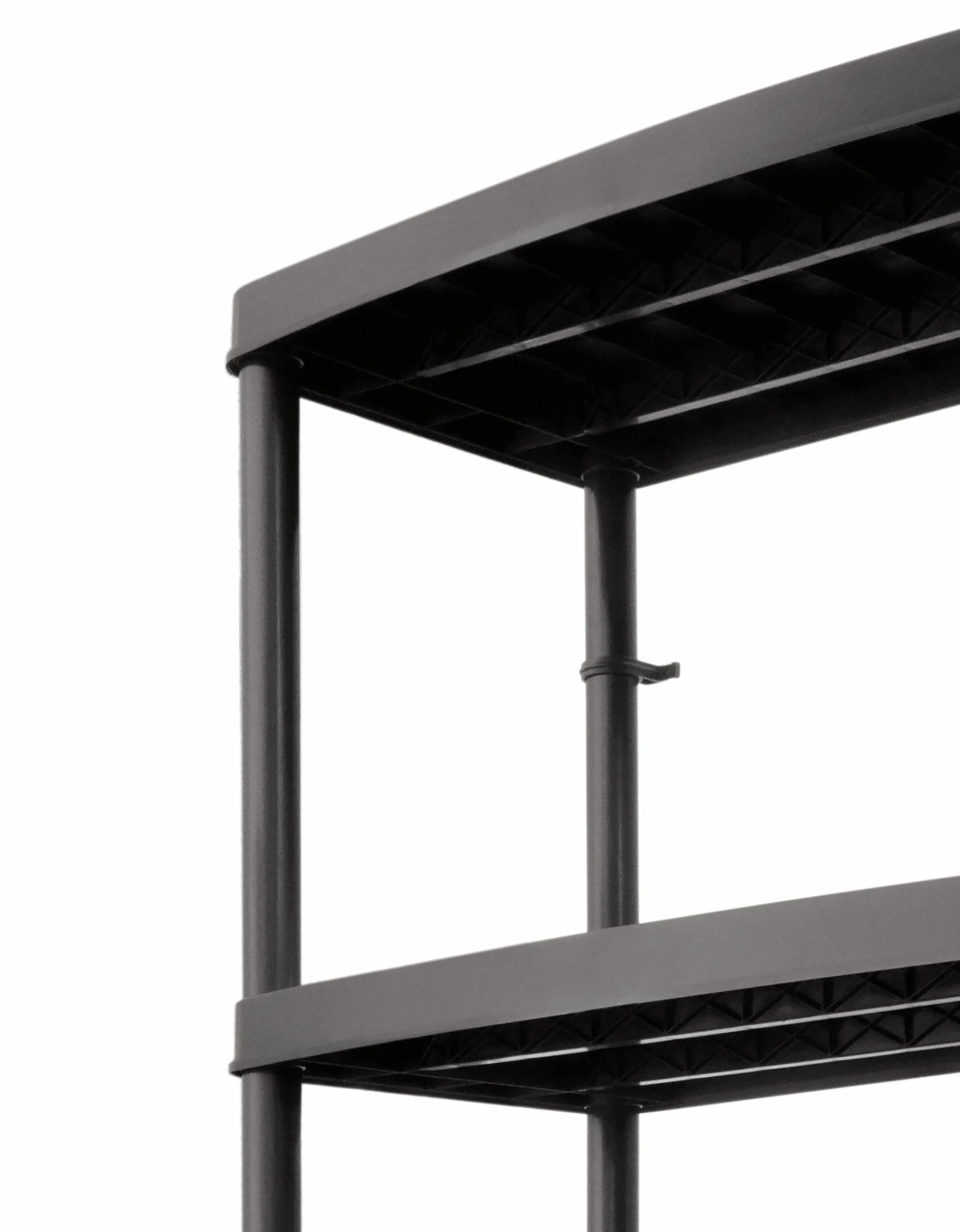 DRABEST - Estante de plástico - con 5 estantes - 180 cm de Alto, 74 cm de Ancho - de plástico Resistente - para sótano, Garaje, trastero, jardín - hasta 50 kg/Estante - Estante enchufable - Negro