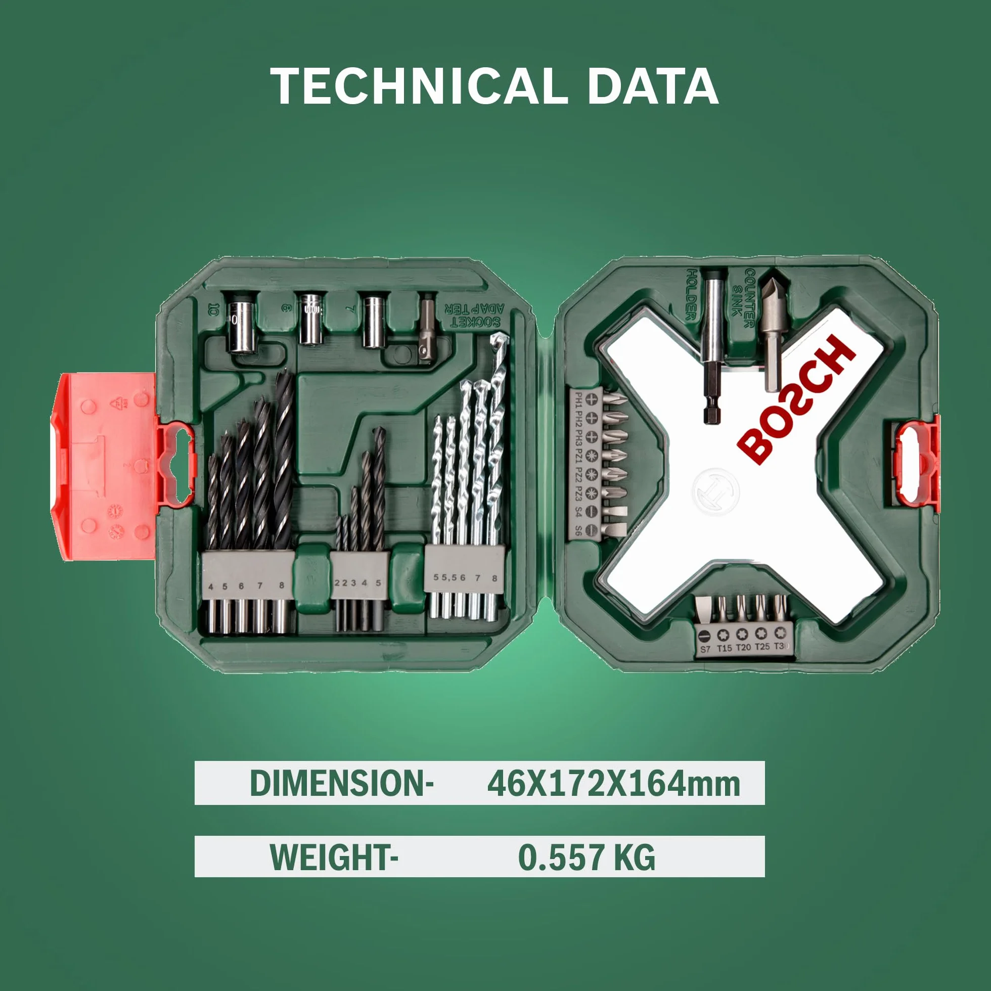 Bosch X-Line Set de puntas de atornillar y brocas 34 uds.
