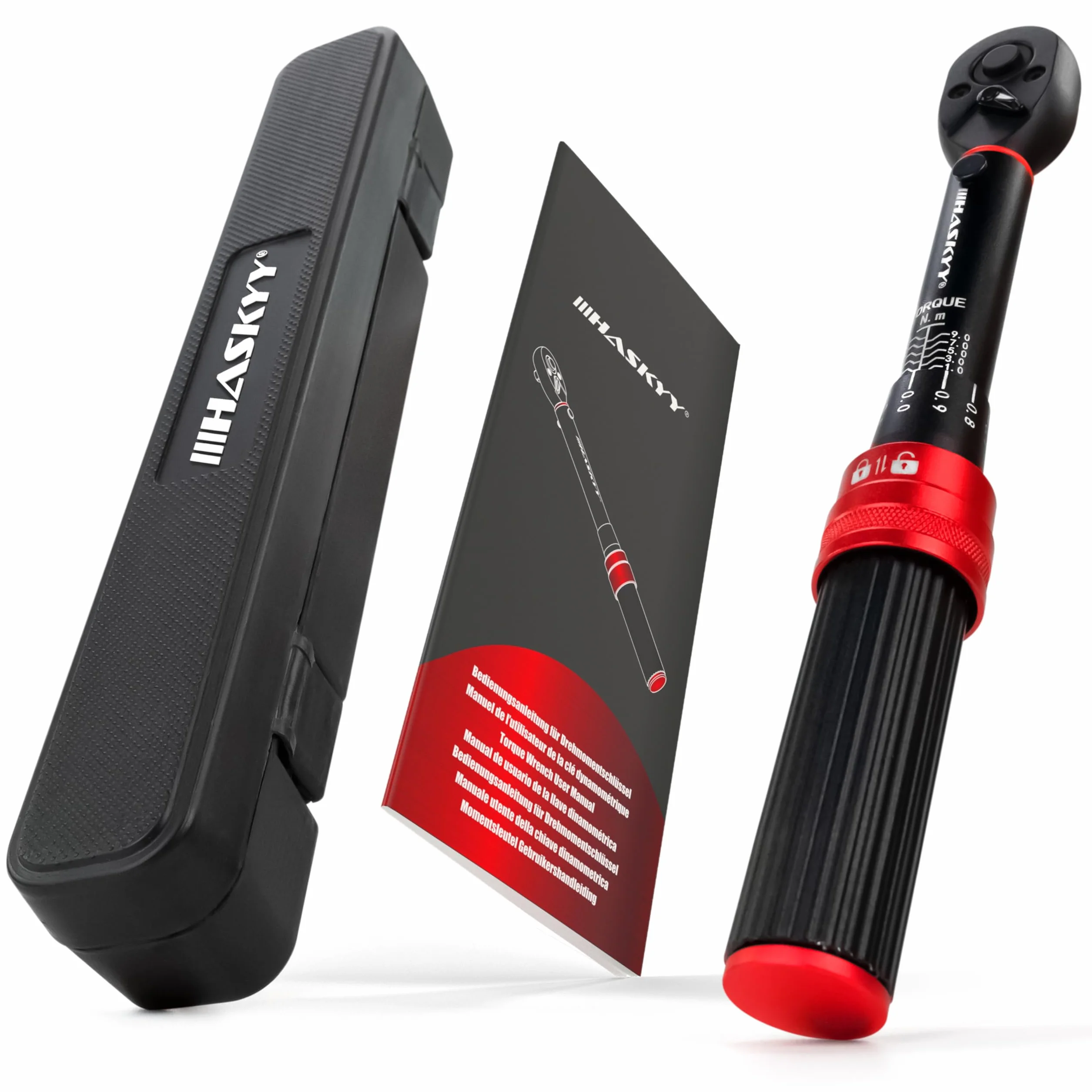 HASKYY Llave dinamométrica de 1/4 pulgadas 1-10 Nm para motor de bicicleta industrial micro llave de trinquete