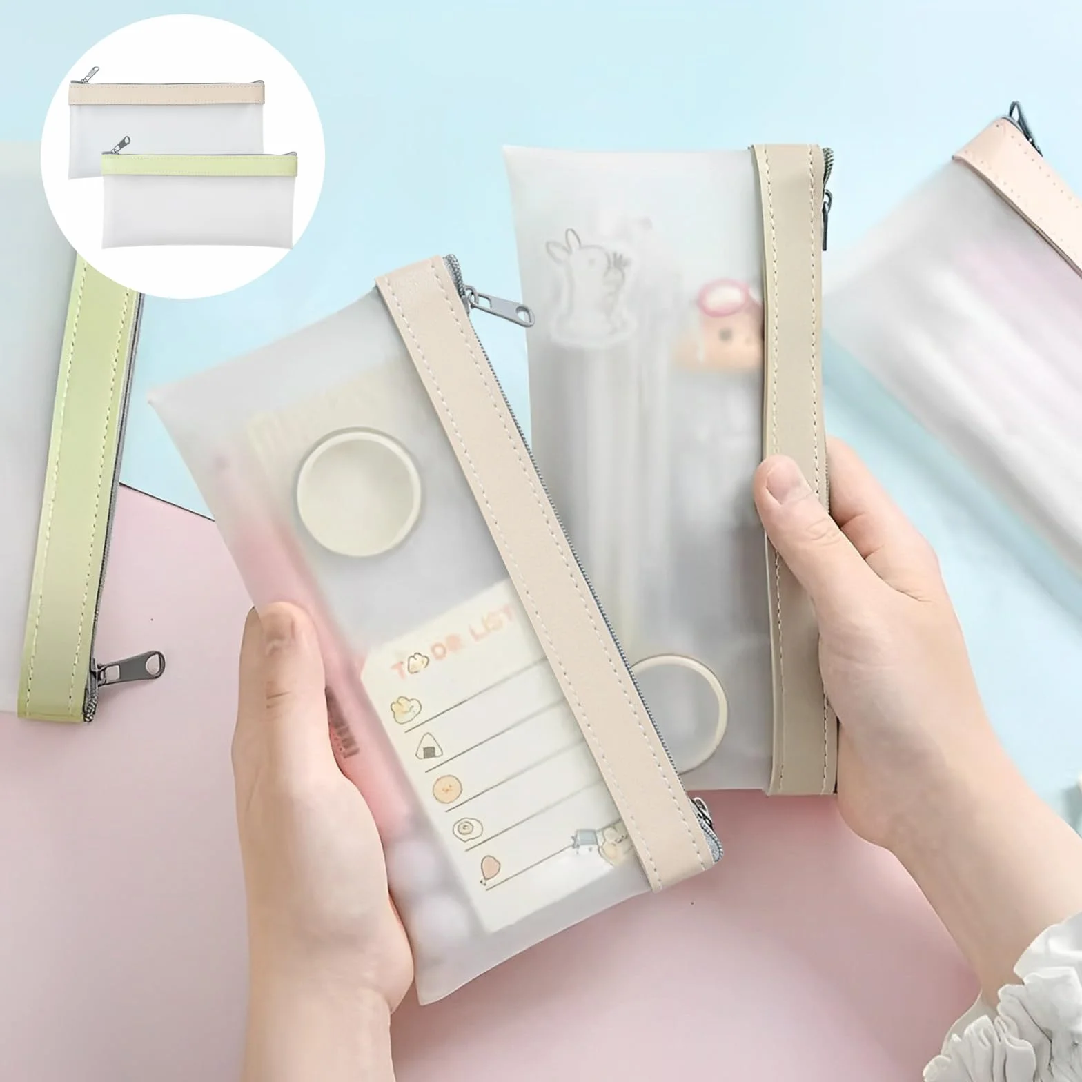 Bolsas de Dinero con Cremallera, Organizador de Efectivo Transparente Multiusos, 6 Piezas