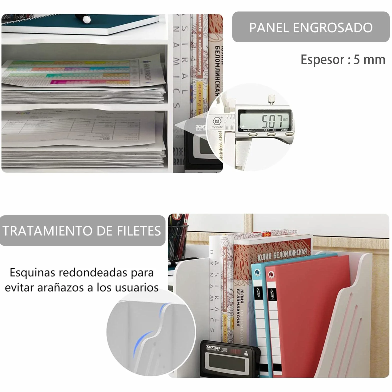 PUNCIA Archivador de Documentos A4 PVC Bandeja de Papel Escritorio Organizador de Archivos Almacenamiento Oficina