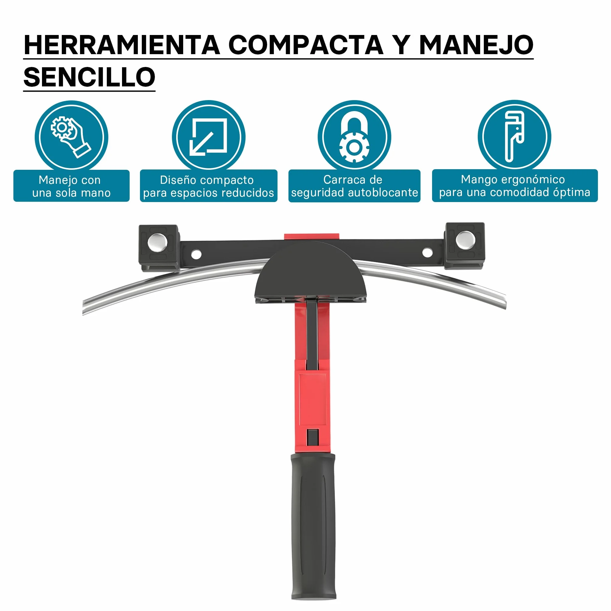 Wiltec Curvadora manual de tubos, para diámetros de 14-32 mm y radios de curvado hasta 90°, dobladora a mano para tuberías de aluminio, cobre y plástico, máquina curvatubos