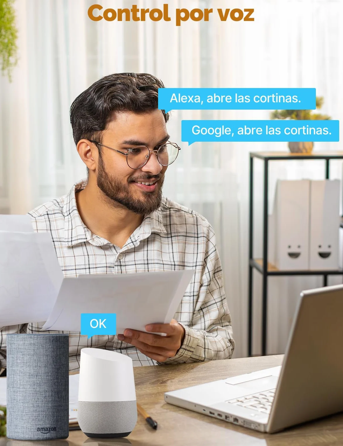 MOES Interruptor de Persianas Inteligente WiFi 2.5D, Control de Persianas con Ajuste de Porcentajes, Temporizador y Control por Voz, Compatible con Alexa y Google Home, Requiere Cable Neutro 4 PCS