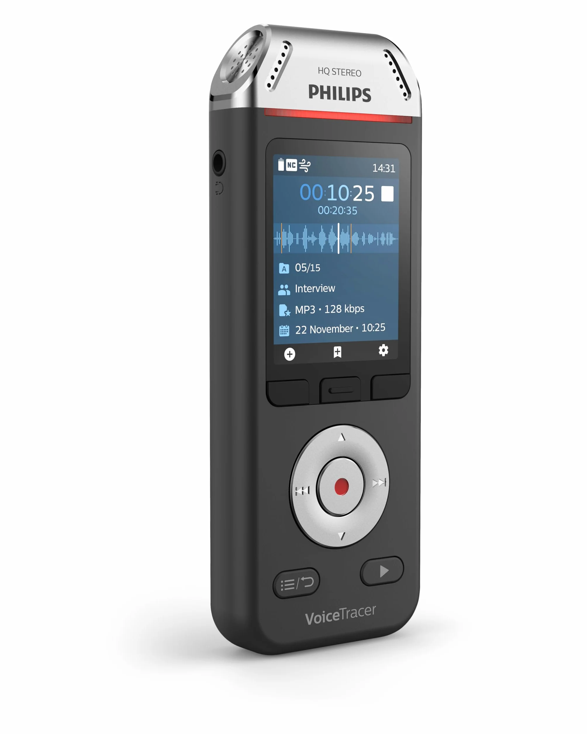 Philips DVT2110 8GB Grabadora de Voz Digital Profesional, Grabador de Audio Portátil Estéreo