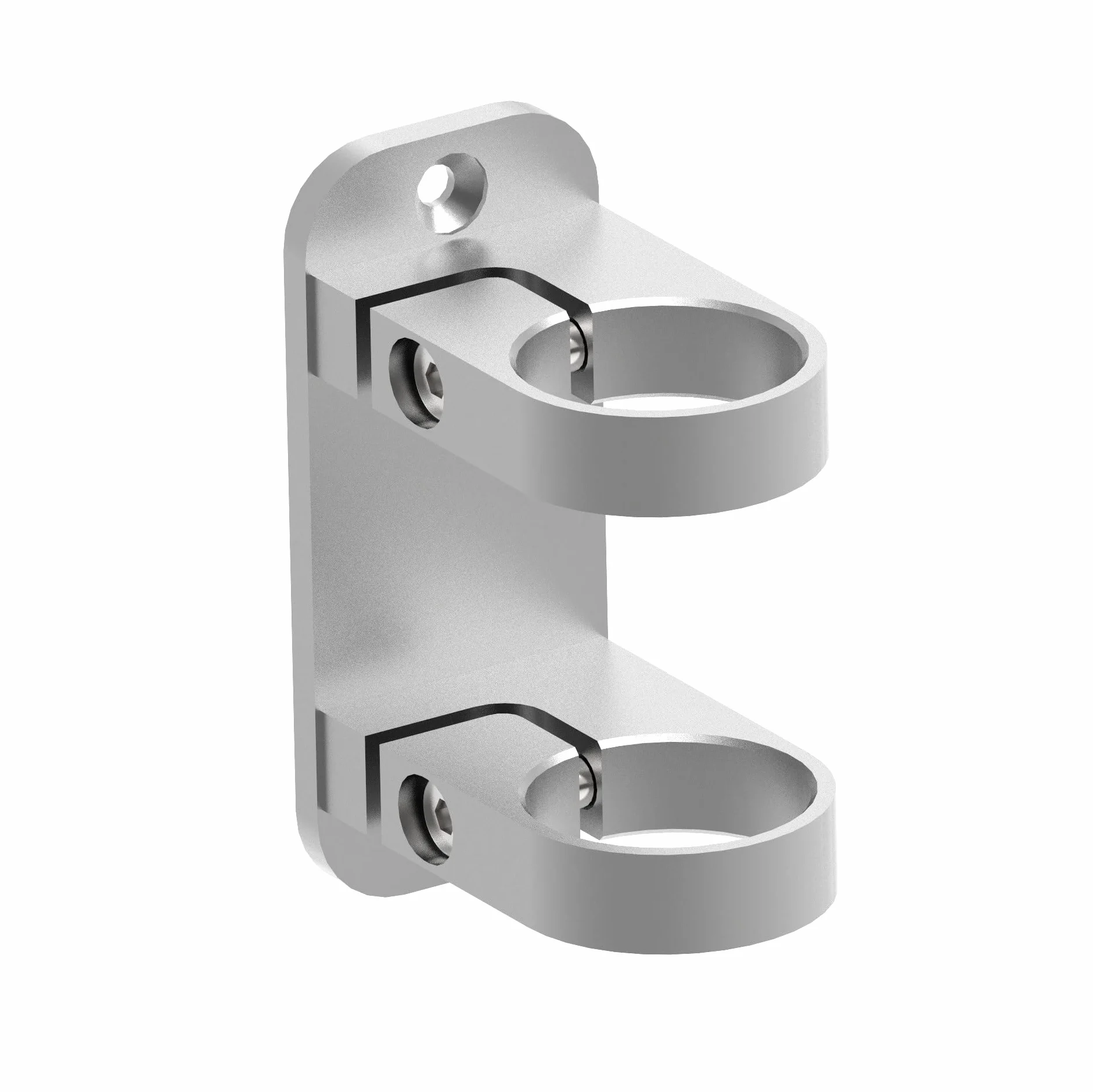 Sellon24® Anclaje de pared de acero inoxidable, redondo, poste de barandilla de 42,4 mm, ajustable, soporte para postes, redondo, soporte para tubos, estable, lateral, soporte de pared, pieza de