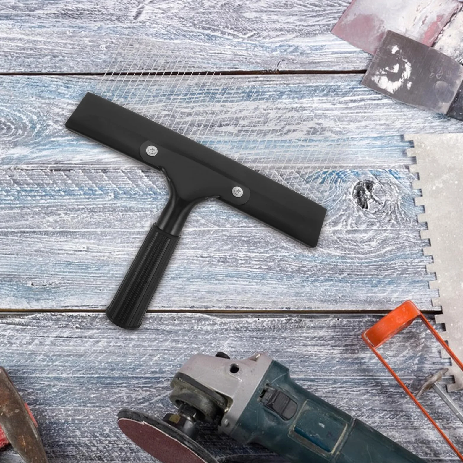 Raspador de Pintura de Acero Inoxidable Mango Ergonómico para Texturizar Paredes Herramienta para Acabados Falsos y Patrones Artísticos Peine para Yeso Decorativo 1 Pieza