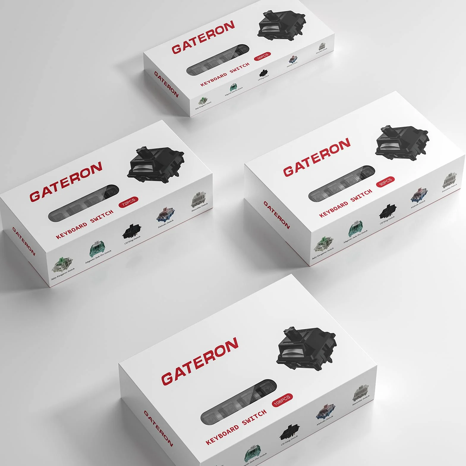 kutethy Gateron Oil King - Interruptores lineales prelubricados de 5 Pines para Teclado mecánico (36 Unidades, Oil King)