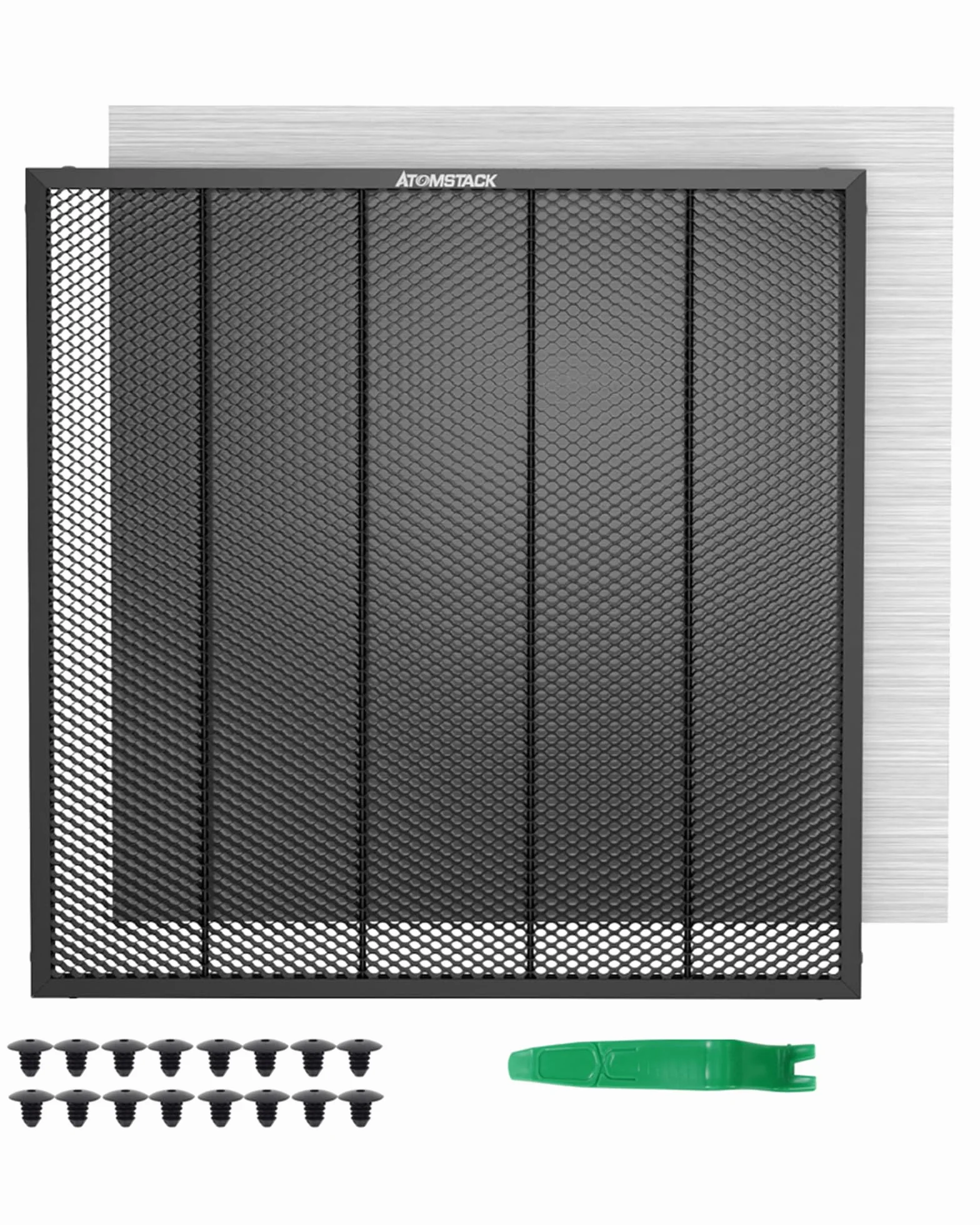 ATOMSTACK F2N Mesa de Panal Abej Cama Láser Panal 350 * 350 mm Para Grabado Láser Con Bandeja Metálica Compatible Con Mayoría de Máquinas de Grabado Cama de Corte Para Una Rápida Disipación Del Calor