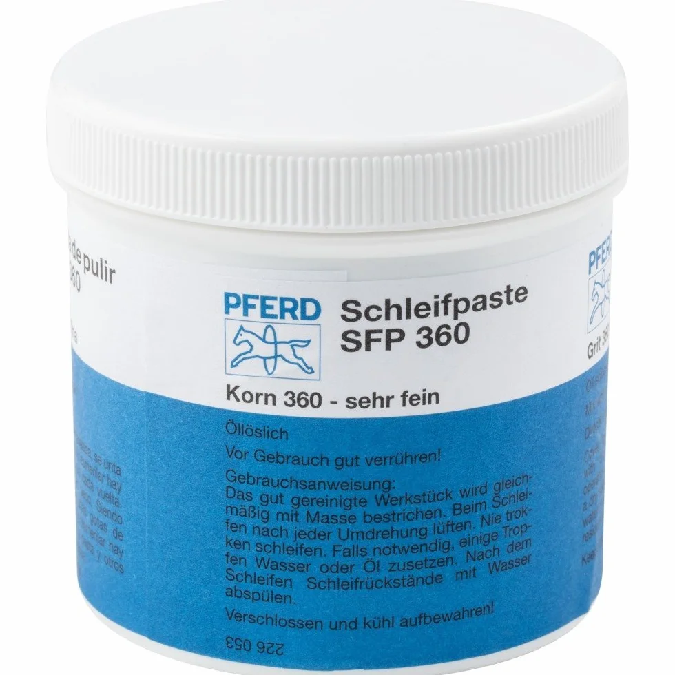 Pferd Pasta de Amolar Soluble en Aceite para Herramientas de Fieltro Sfp 360, Grano Carburo de Silicio Sic 360, contenido 250 G, para Satinado de Metales