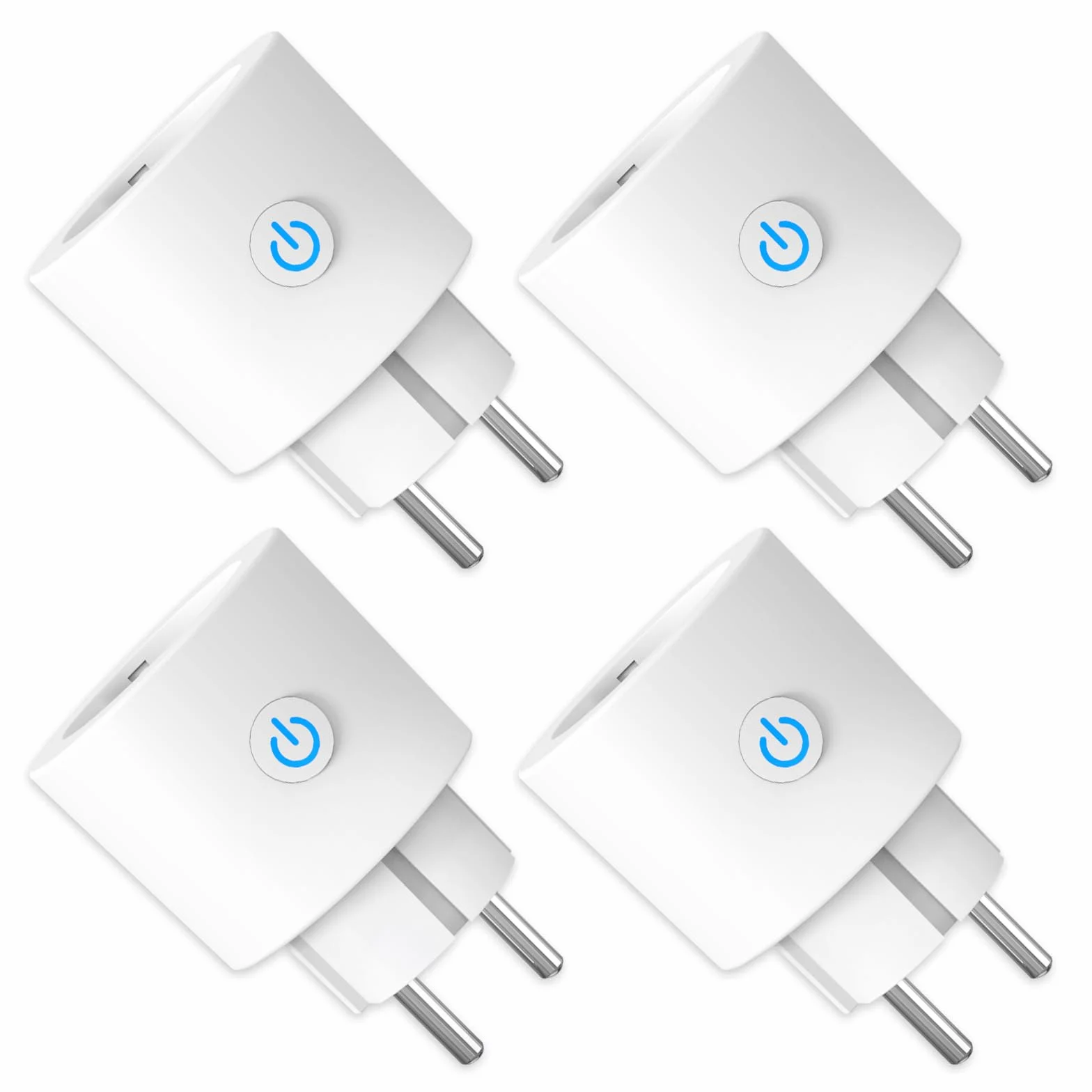ANTELA Enchufe Inteligente 16A 3680W WiFi Compatible con Alexa y Google Home,con Monitor de Energía, Horarios y Temporizadores, No Necesita HUB,4PCs | Enchufe inteligente compatible con Alexa/Google Home, Smart Life APP, Horarios y Temporizador, 2,4 GHz,