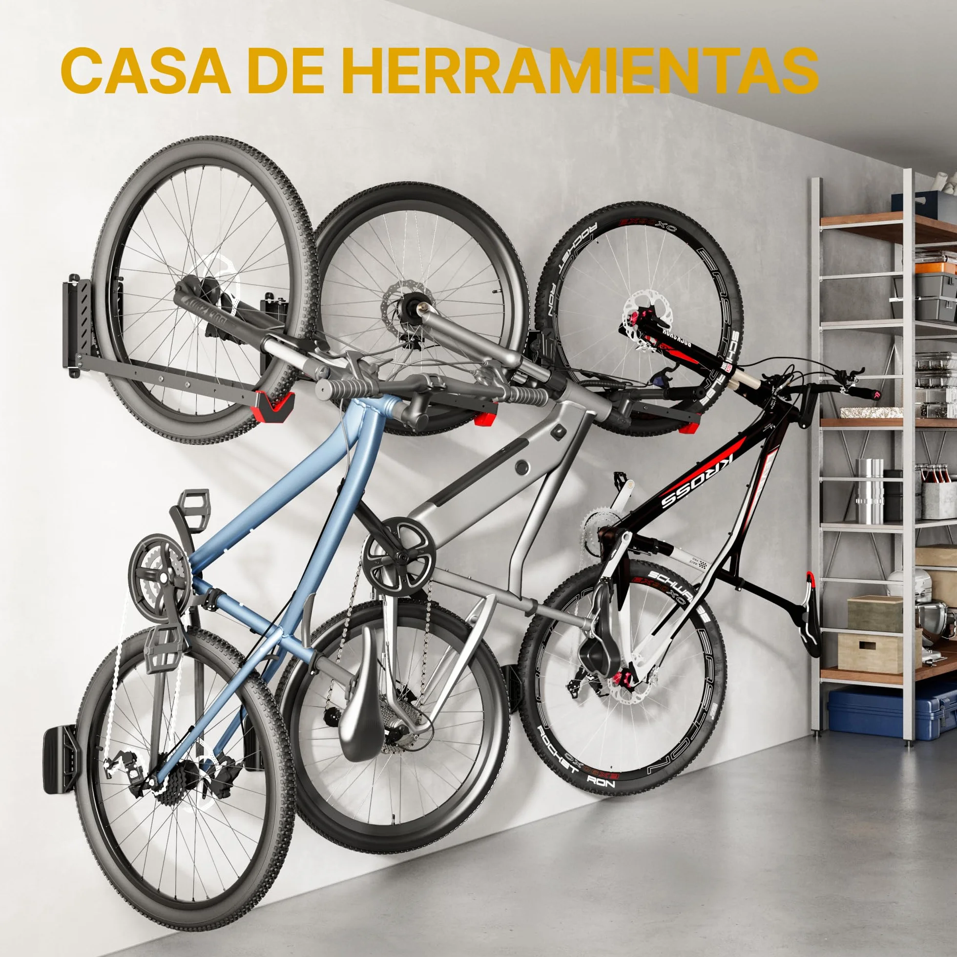 monTEK Soporte de Pared Giratorio para Bicicleta, Colgador Bicicleta Pared Ajustable y Plegable, Diseño de Elevación Fácil, Soporte de Bicicletas Ahorra Espacio para Garaje, hasta 35 kg, 2 Paquete