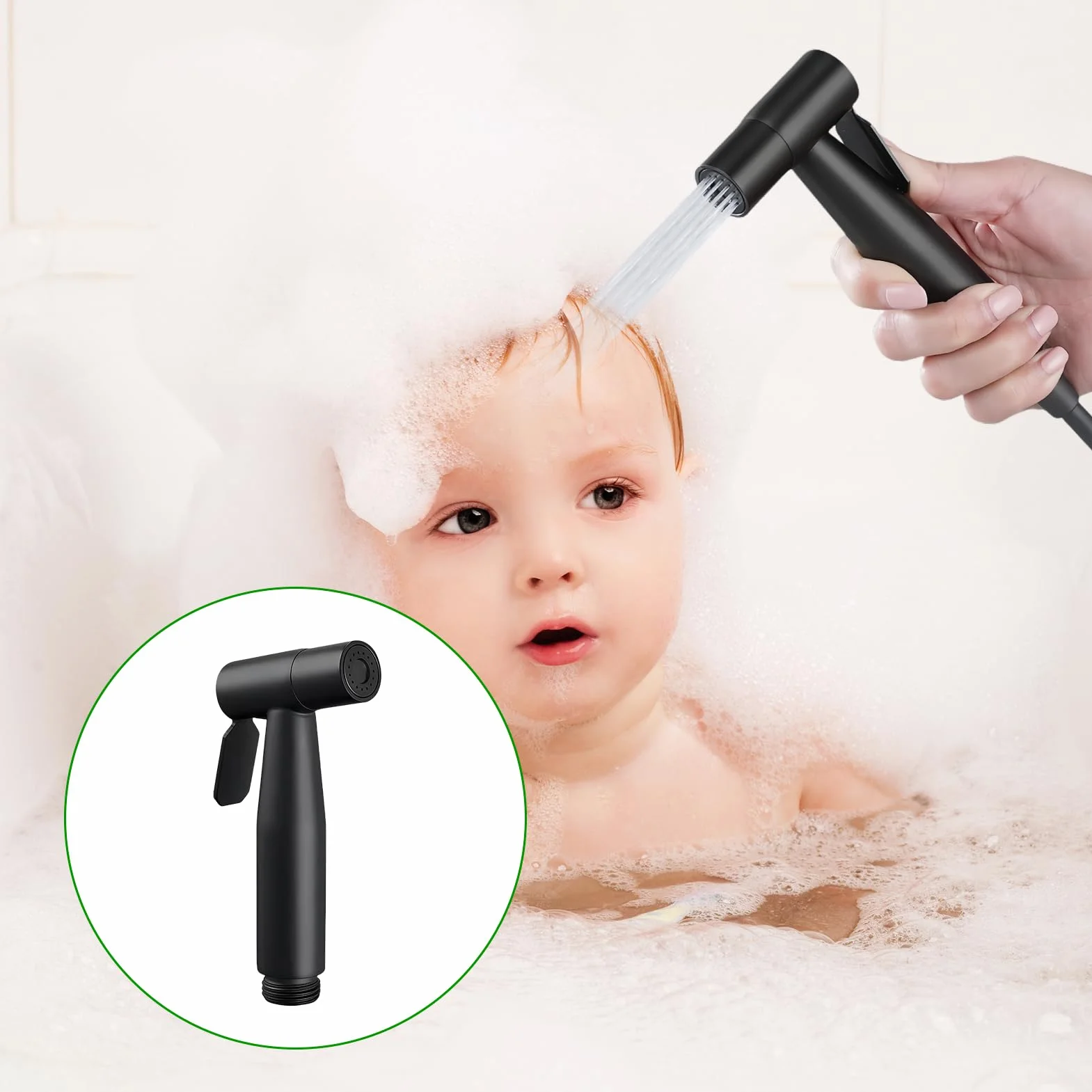 Bidé Handbrause acero inoxidable G1/2 cabeza de ducha negro