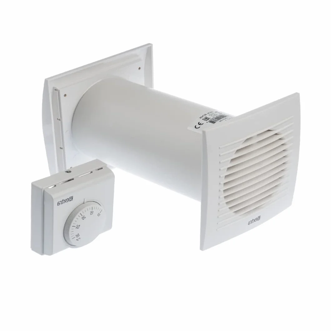 Europlast Ø 125 mm Intercambiador de calor con termostato – Kit de distribución de calor de pared – Plástico blanco