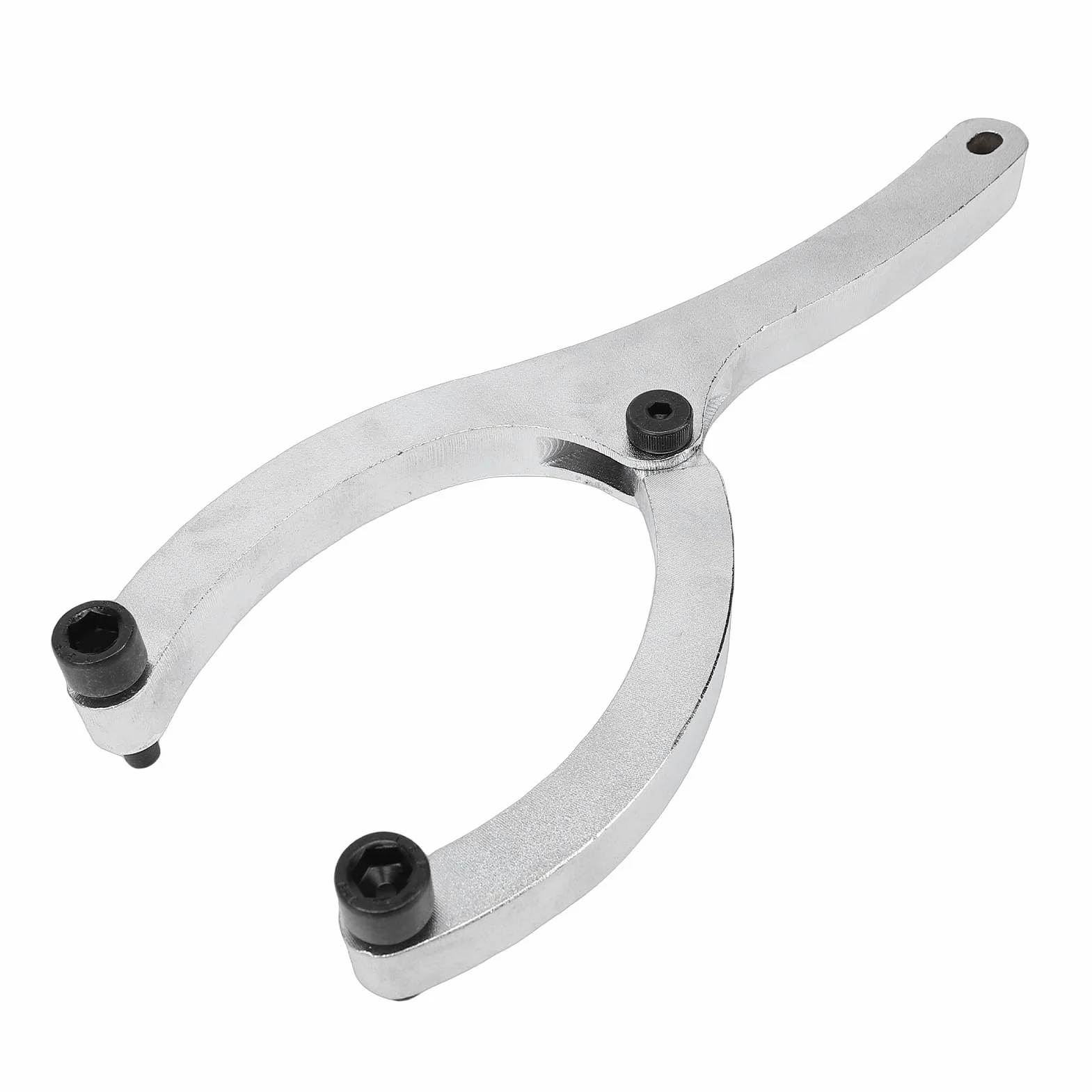 FTVOGUE Llave para Tuercas de Prensaestopas, Llave Ajustable de 11 Pulgadas para Sellos de Aceite de Alta Resistencia con para Cilindros Hidráulicos, Incluye 2 Pasadores M4, 2 Pasadores