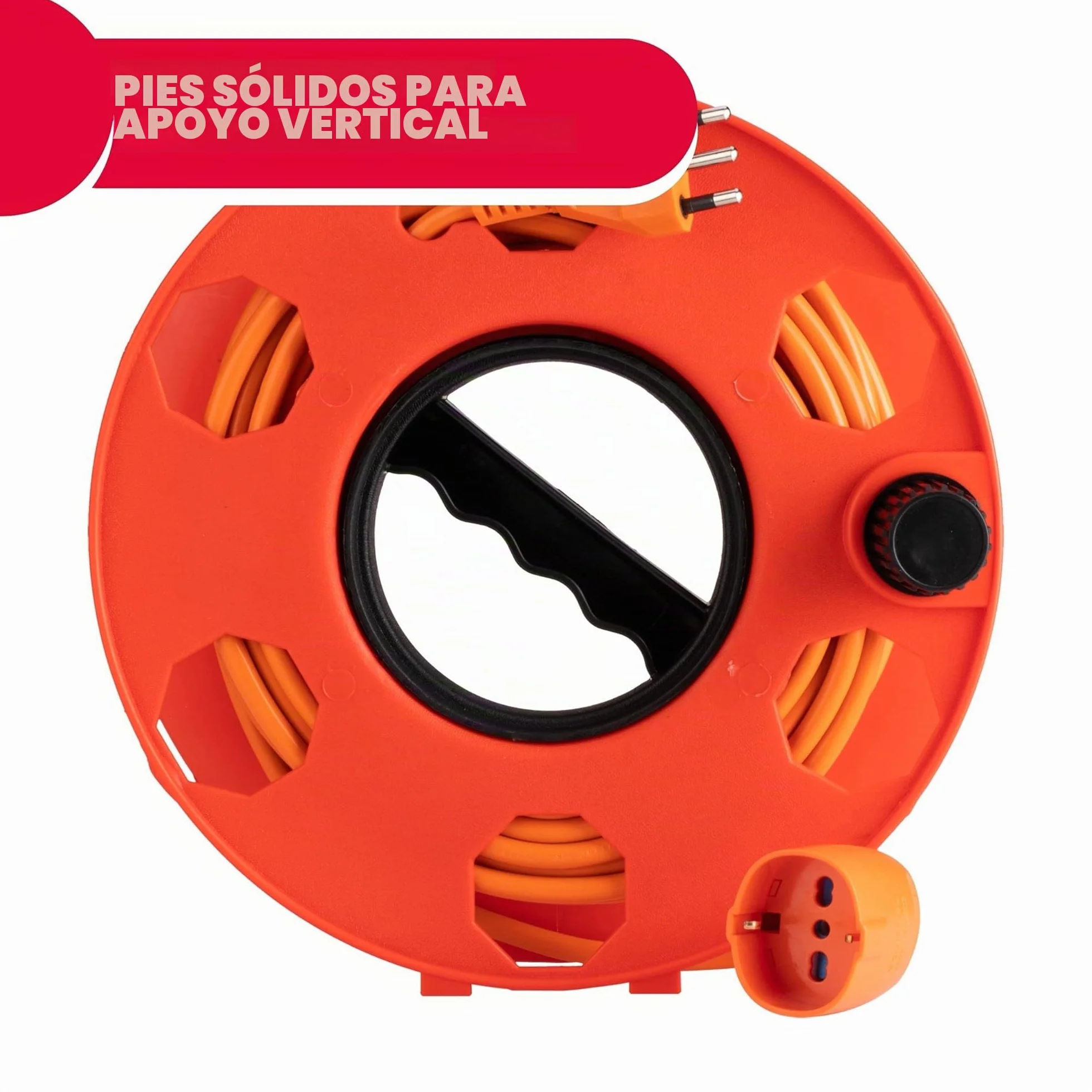 POLY POOL PP2603 Rodillo Carrete de Cable Profesional ROLLY, para Prolongadores Eléctricos, Cuerdas, Tubo Flexible, Adecuado para Cortacésped.