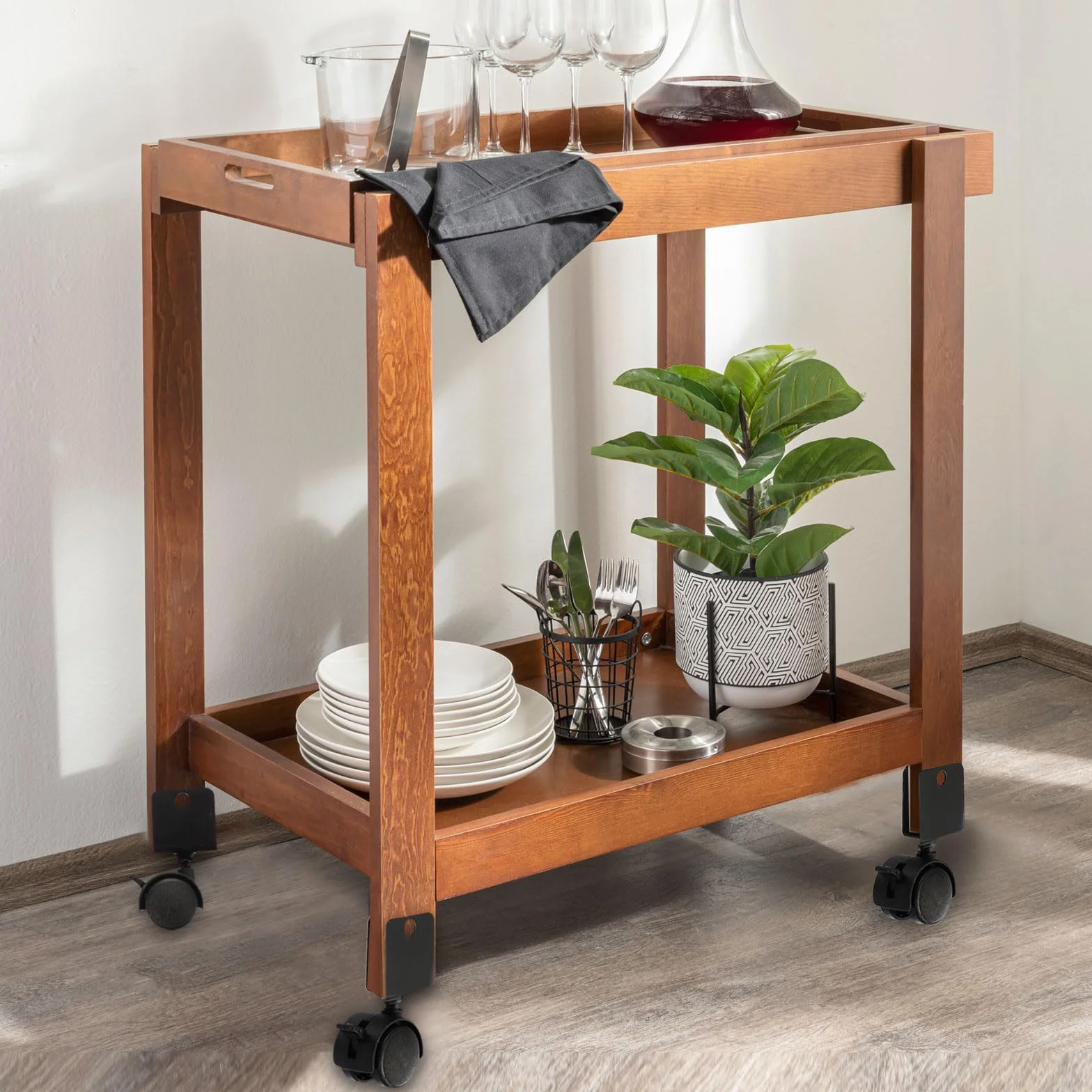 PATIKIL Rueda Giratoria De 1.5" Con Soporte En U De 0.79", Juego De 4 Ruedas Giratorias De Nylon 360° Sin Ruido Con Frenos Para Patas De Muebles Negro