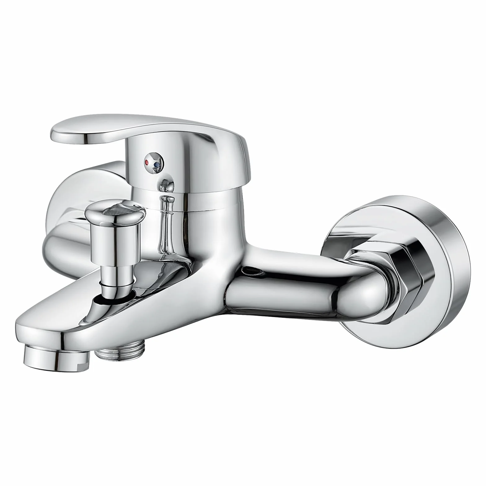Grifo Monomando de Bañera y ducha, Grifo para Bañera Montaje en Pared, Grifo Ducha de Baño, Cromado