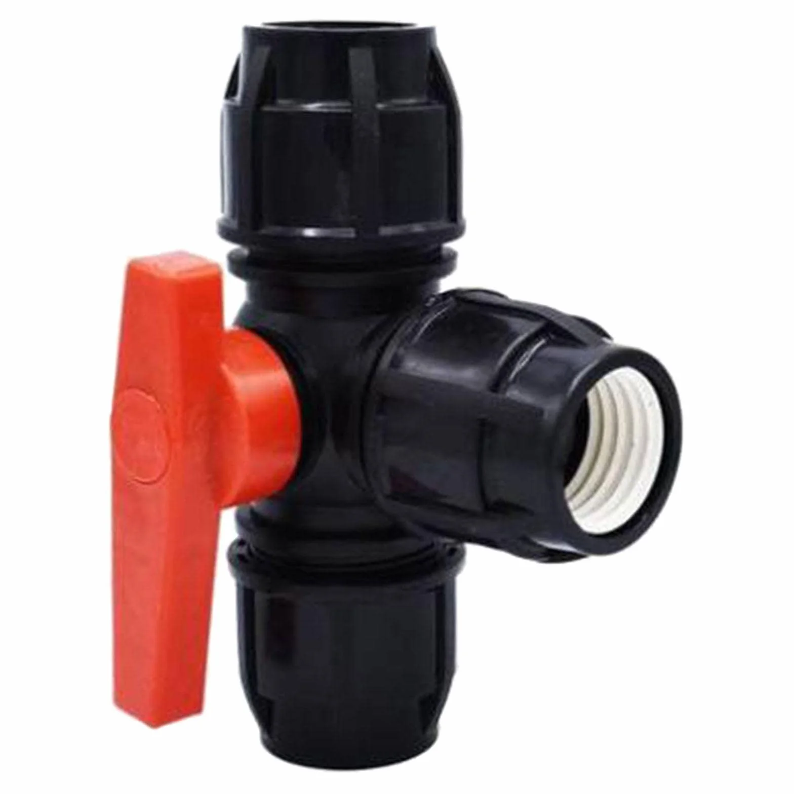perfk Válvula de rápida de Tres vías PE Válvula de, Accesorios Acoplador de tubería de Agua Accesorios de tubería Rendimiento, diámetro Interior 32 mm
