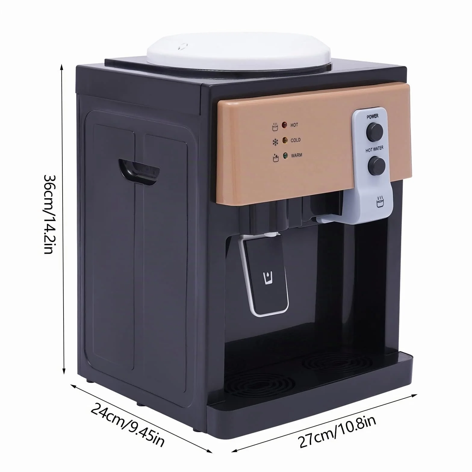 Fuente de agua caliente y fría eléctrica, dispensador de agua de mesa para oficina y cocina, acero inoxidable alimentario, calentamiento rápido 95°C, refrigeración 8°C, té, leche, café, compacto