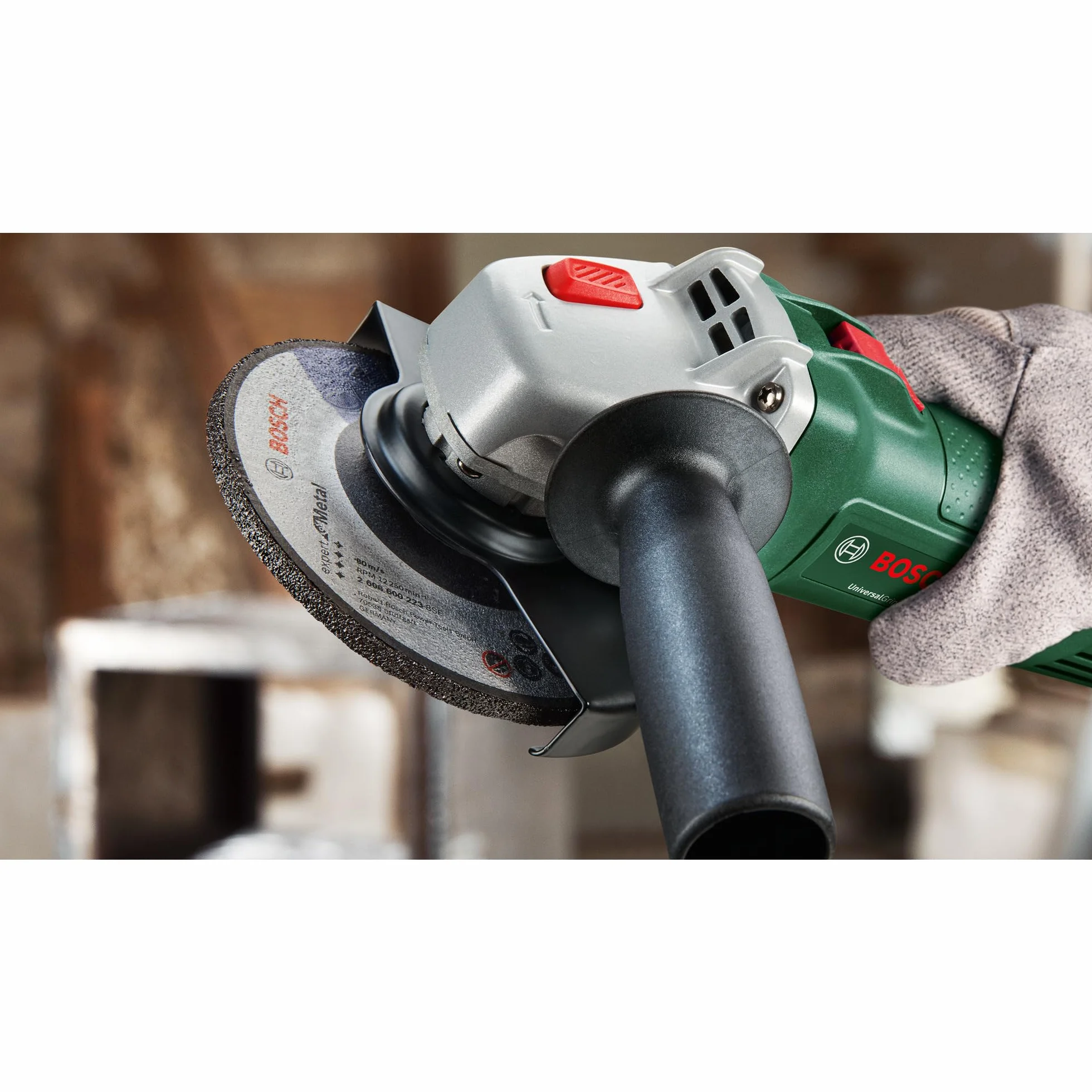 Bosch amoladora pequeña UniversalGrind 750-115 (750 W; para amolar, cortar, cepillar y lijar; en embalaje de cartón)