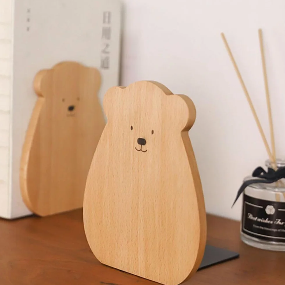Sujetalibros de Madera de Haya 12x15 cm Antideslizantes para Estantes