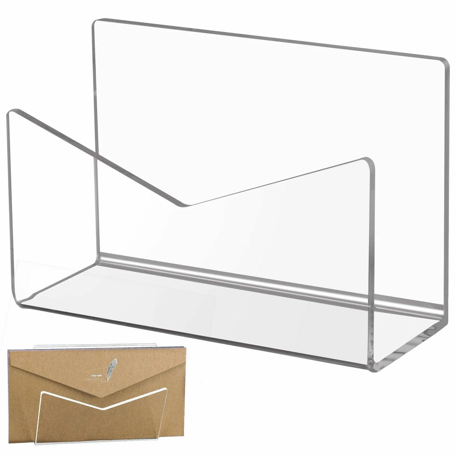 Transparent Acrylic Mail Sorter 62.6 in Desktop Organizer