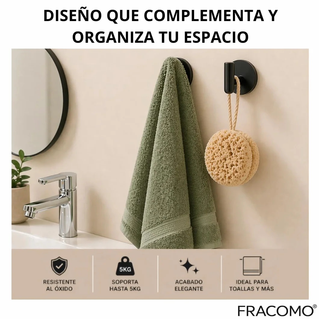 2 Ganchos Adhesivos de Pared Resistentes, Ganchos Baño sin Taladro Acero Inoxidable 304, Ganchos Impermeables Baño Antióxido, Ganchos Adhesivos Fuertes para Toallas y Colgador de Ropa Adhesivo