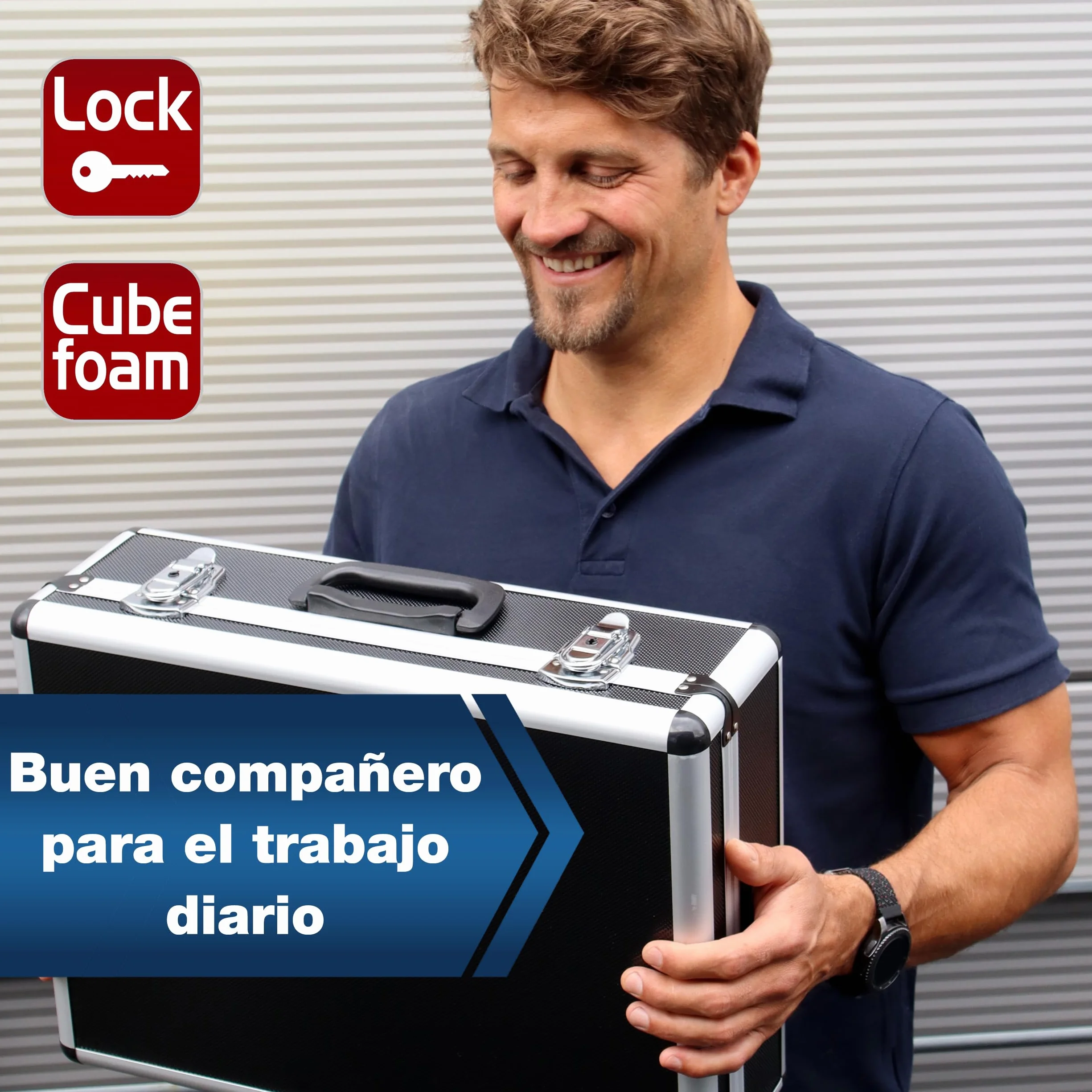 PeakTech P 7310 Maletín universal para instrumentos de medición, resistente, con cerradura