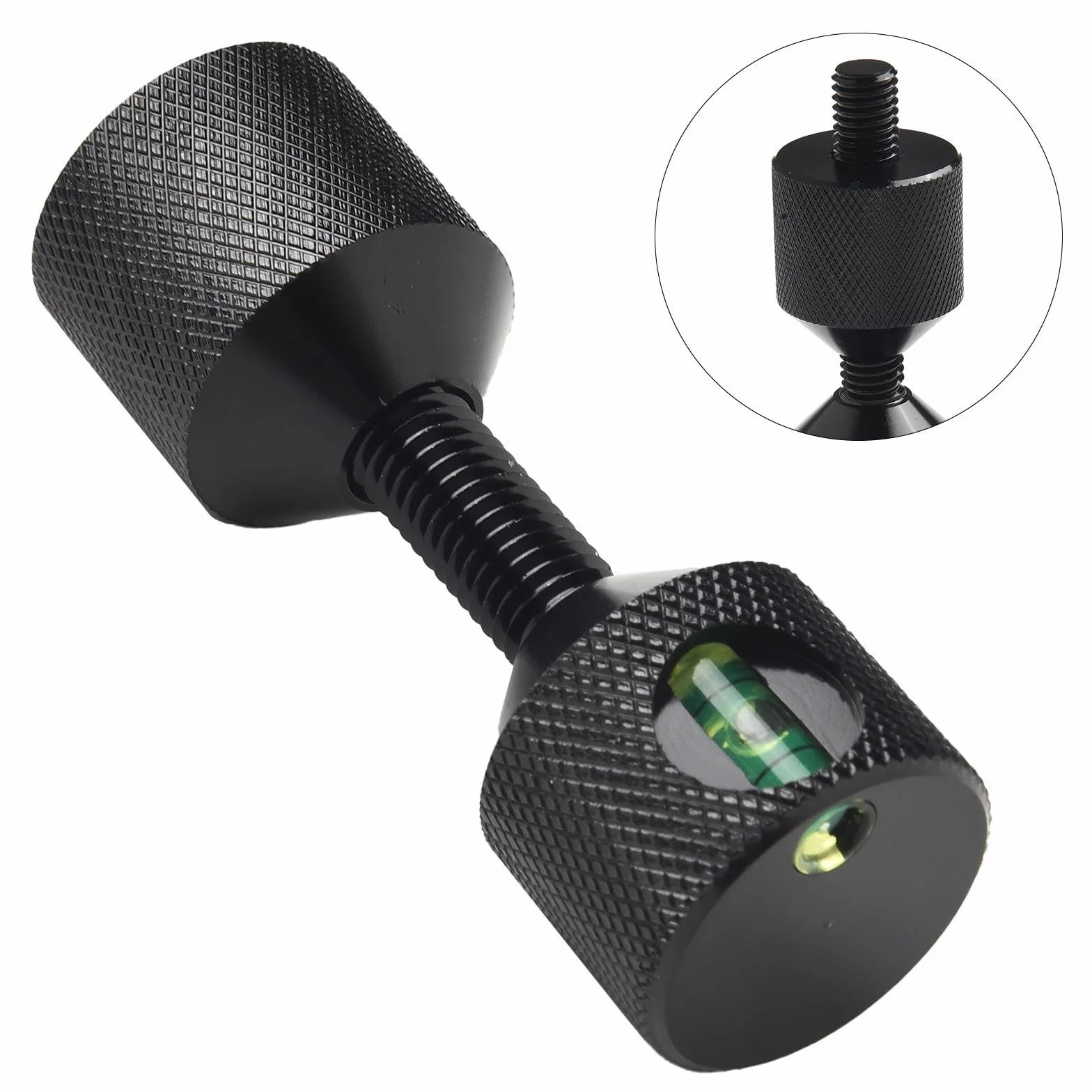 Juego de pines de dos agujeros de brida, nivel de aluminio para alineación de tuberías, herramienta de posicionamiento industrial de agujeros de 1-1/8 pulgadas (negro)