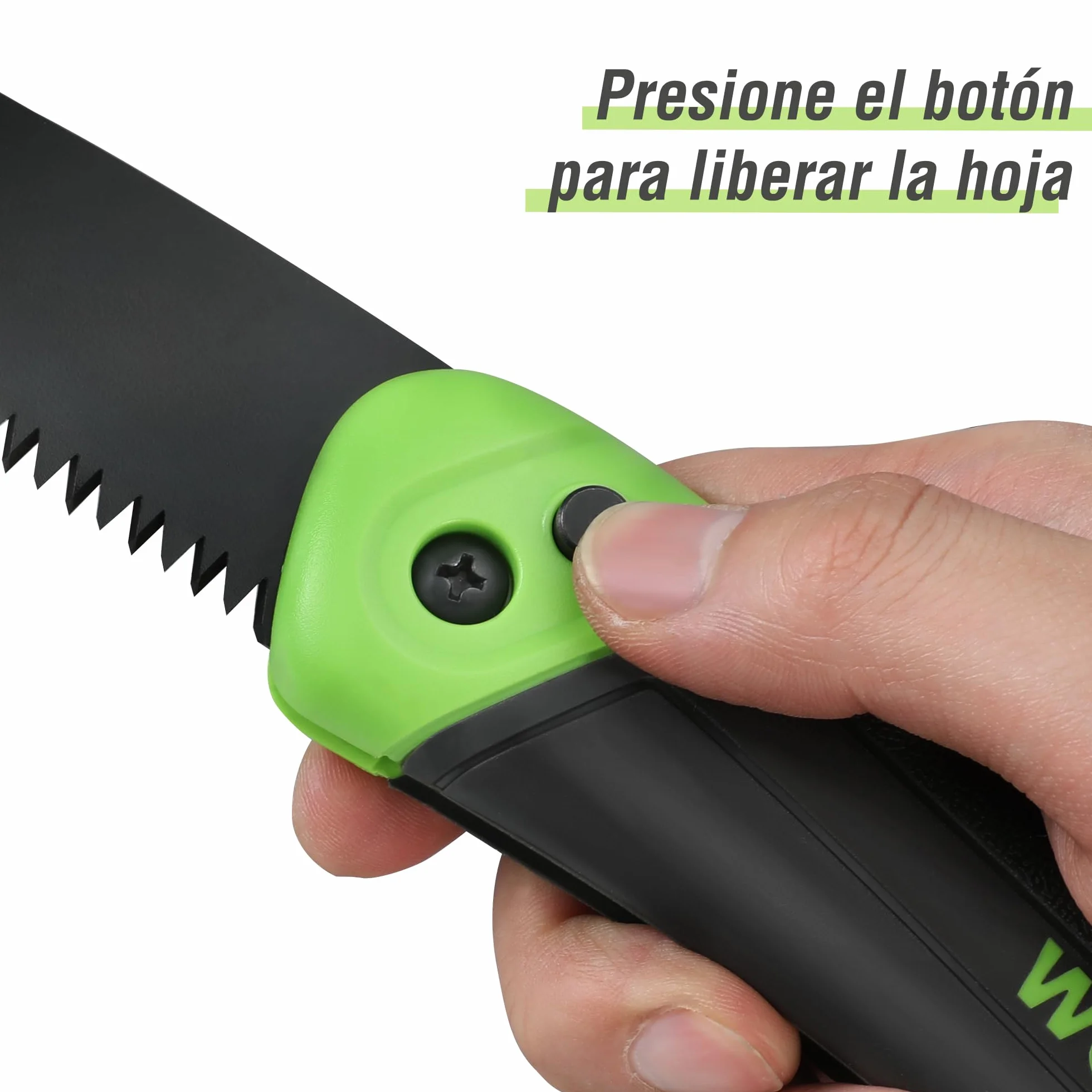 WORKPRO Sierra de Podar, Sierra Plegable, Serrucho de Poda con Bloqueo Seguro, Hoja de Sierra Bi-material D6A y M2, Sierra Plegable de Agarre Suave para Madera, Jardinería
