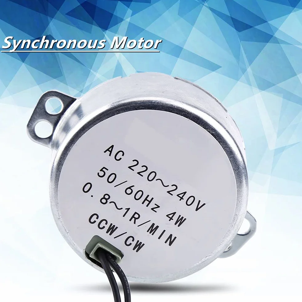 Synchronmotor 4W 220-240V AC 50/60Hz Drehbar Getriebemotor 0,8-1 RPM CW/CCW Antriebsmotor