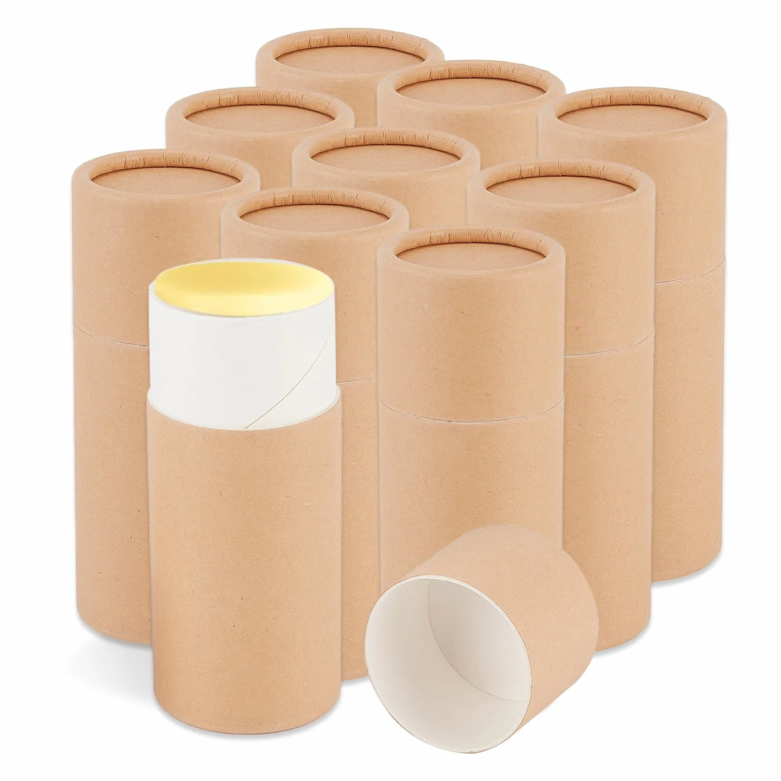NICENEEDED 10 Tubo de Desodorante de Cartón 2.1 oz, Envases Vacíos Push-Up