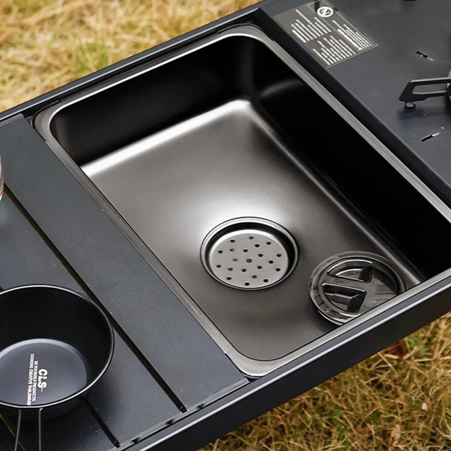 Lavabo de campo, fregadero al aire libre | Lavabo de acero inoxidable | Bañera, lavabo multiusos con tapón de drenaje para picnic interior, exterior, lavandería