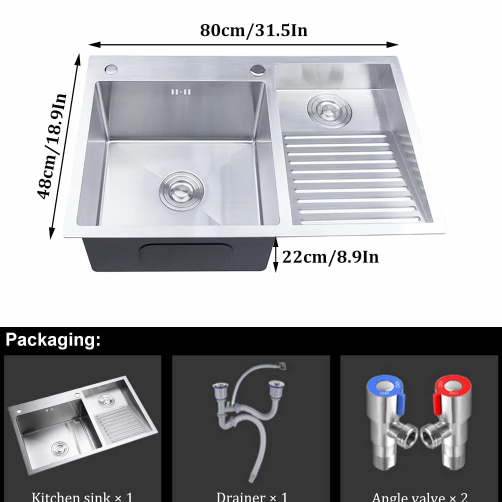 Acero De Lavandería Piscina Balcón Del Hogar Inoxidable Fregaderos De Lavandería Con Lavabo Lavadero Fácil De Limpiar Doble Fregadero De Lavandería Piscina Regalo