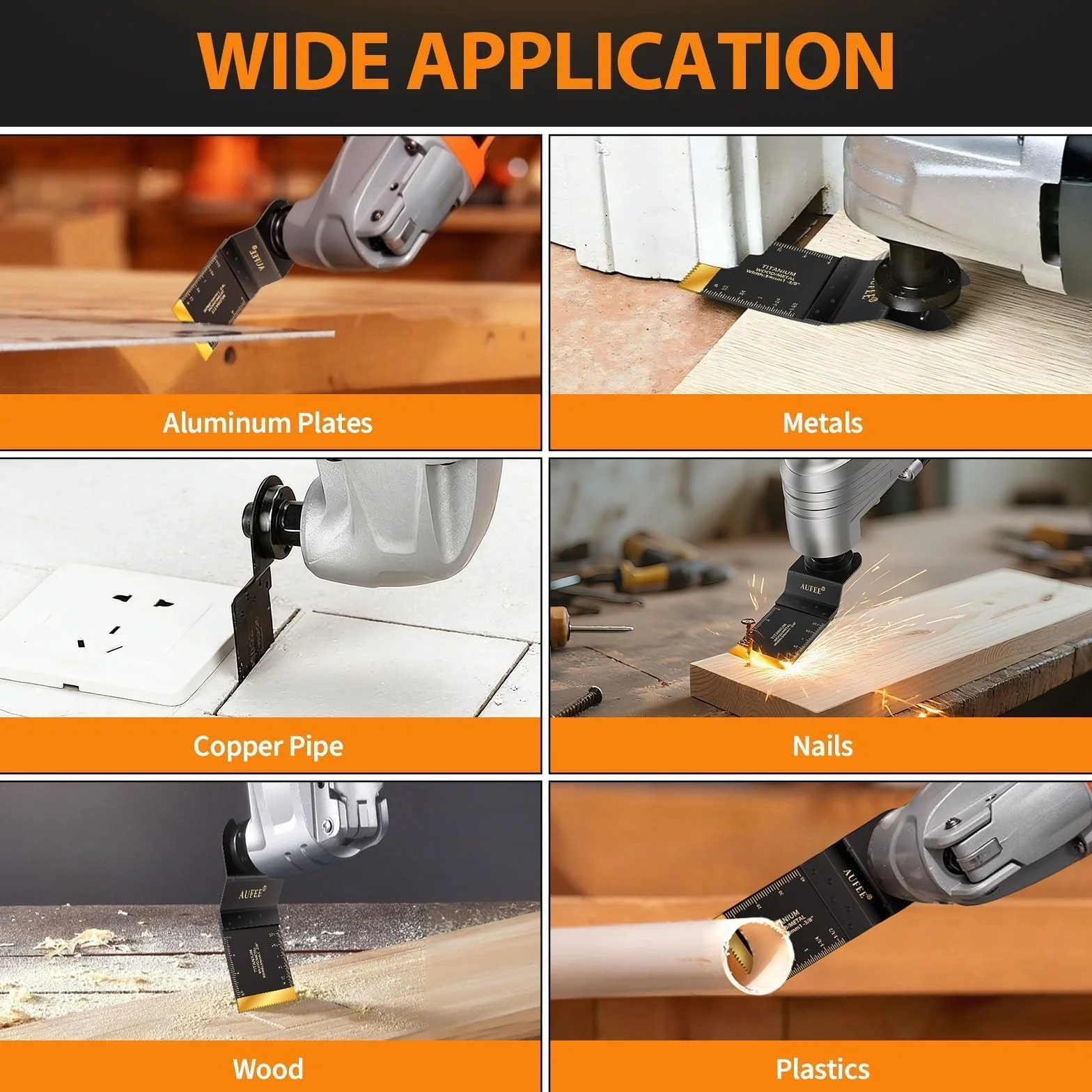 30 cuchillas oscilantes, cuchillas profesionales universales de titanio para madera, plásticos, clavos de metal, cuchillas multiherramienta duraderas de liberación rápida, compatibles con Dewalt